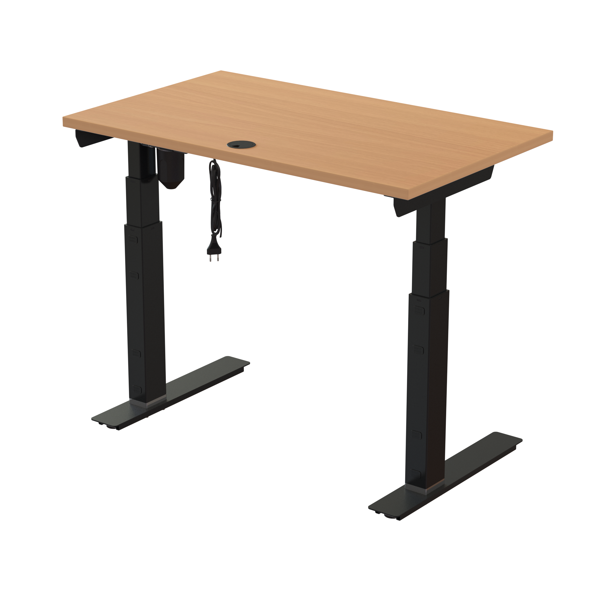 Ergonomic desk | 100x60 cm | Beech with black frame