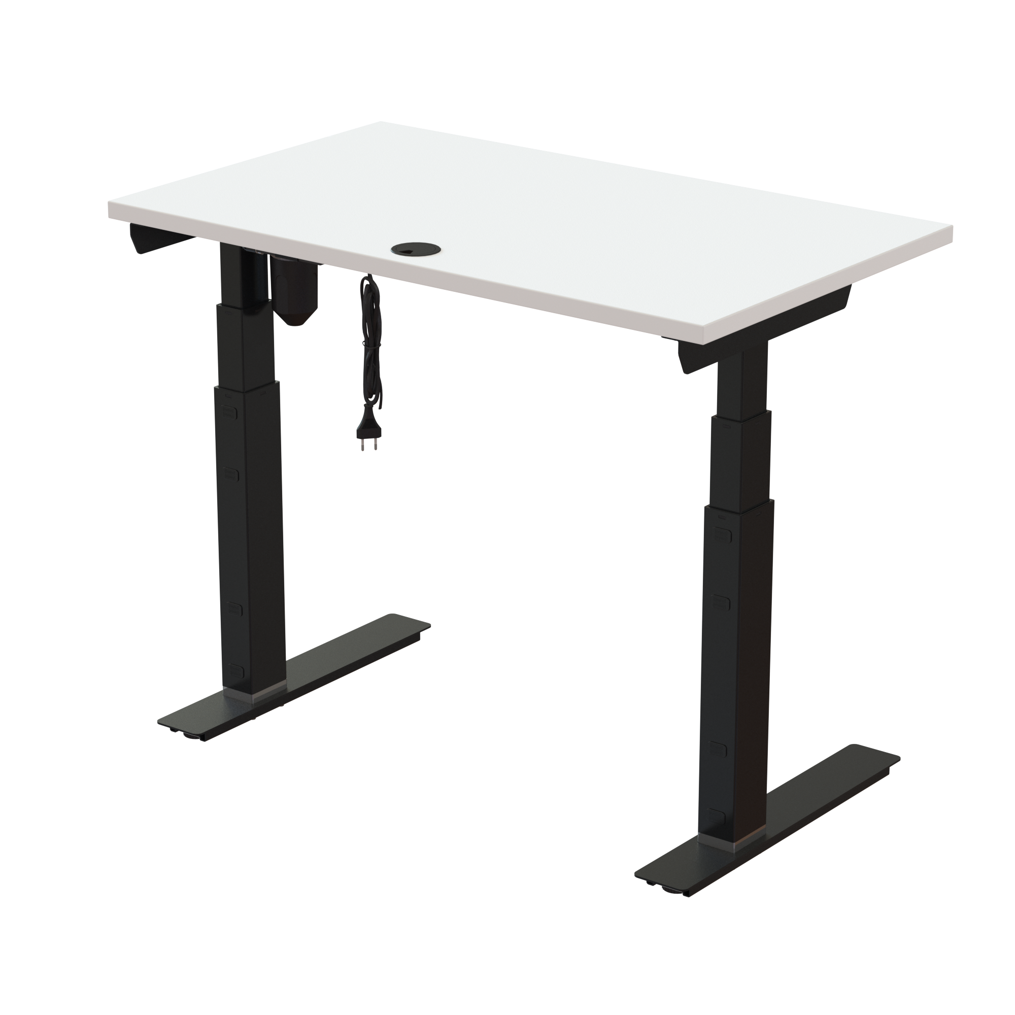 Ergonomic desk | 100x60 cm | White with black frame