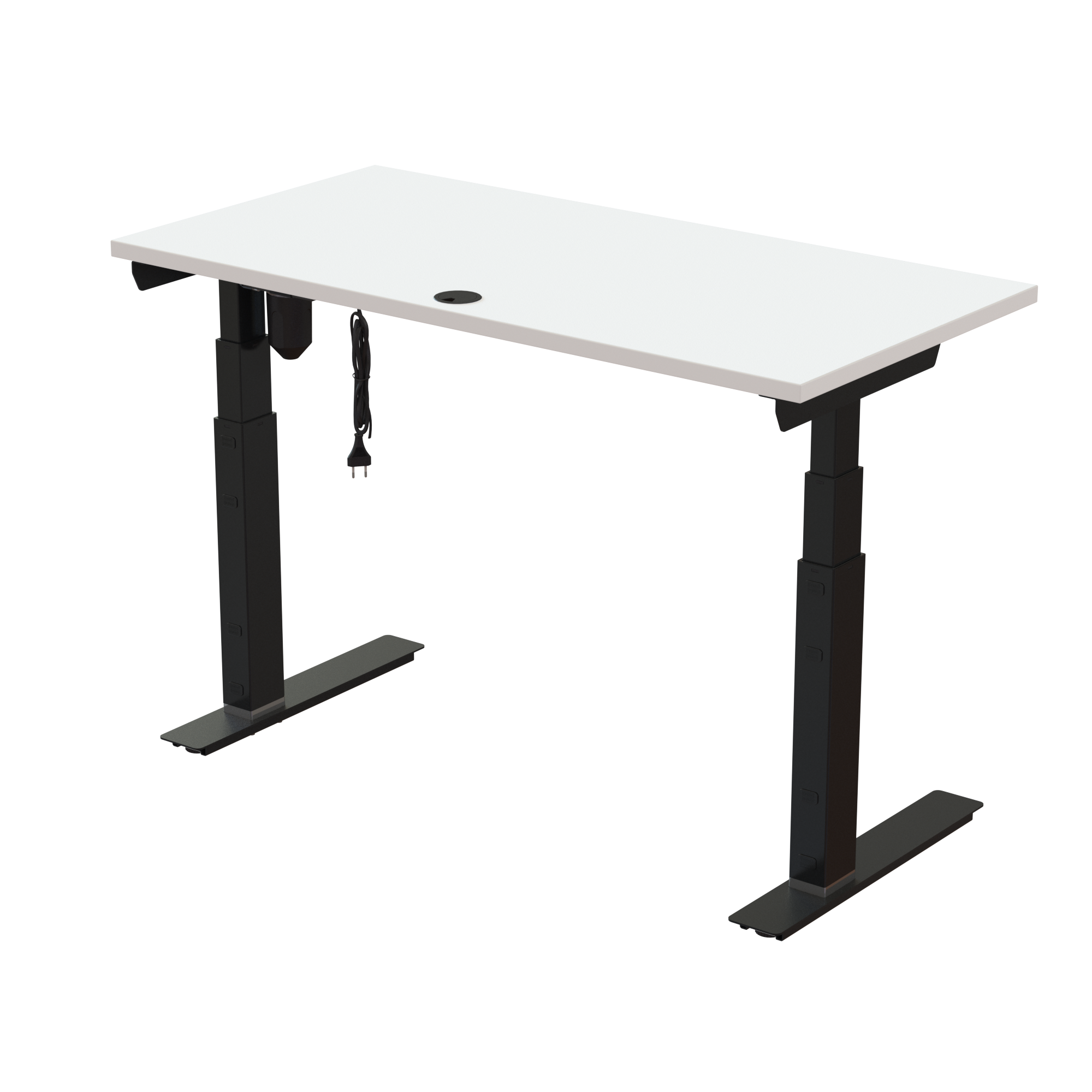 Ergonomic desk | 120x60 cm | White with black frame