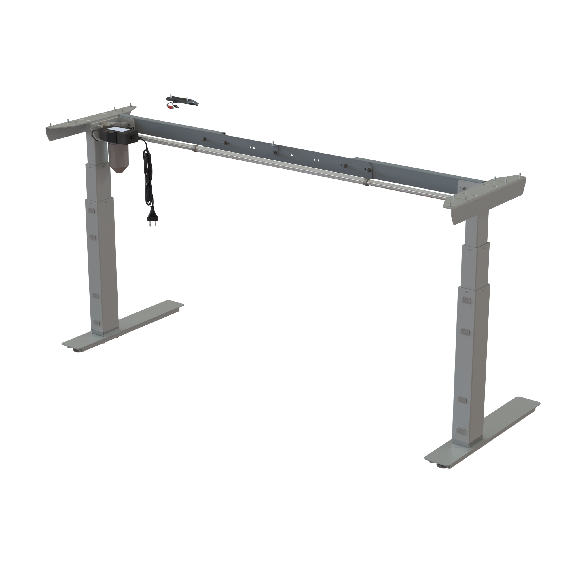 Ergonomic desk frame | Width 112-152 cm | Silver