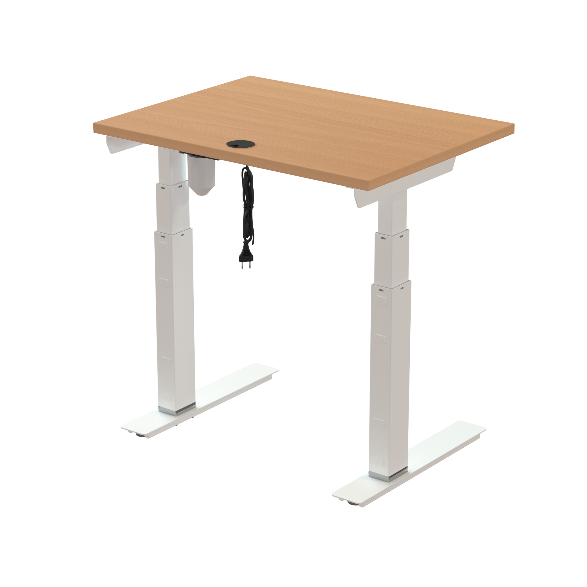 Ergonomic desk | 80x60 cm | Beech with white frame