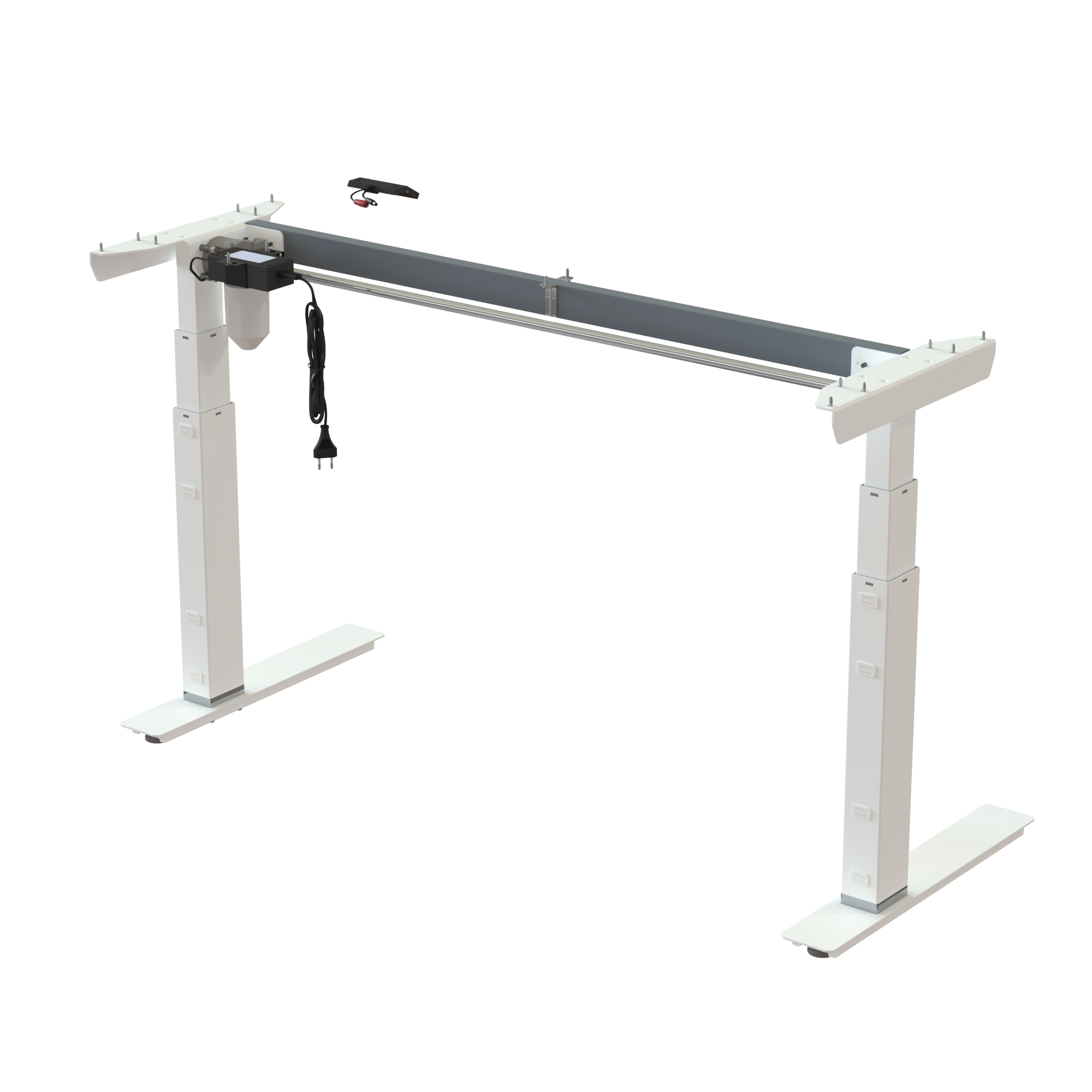 Ergonomic desk frame | Width 129 cm | White