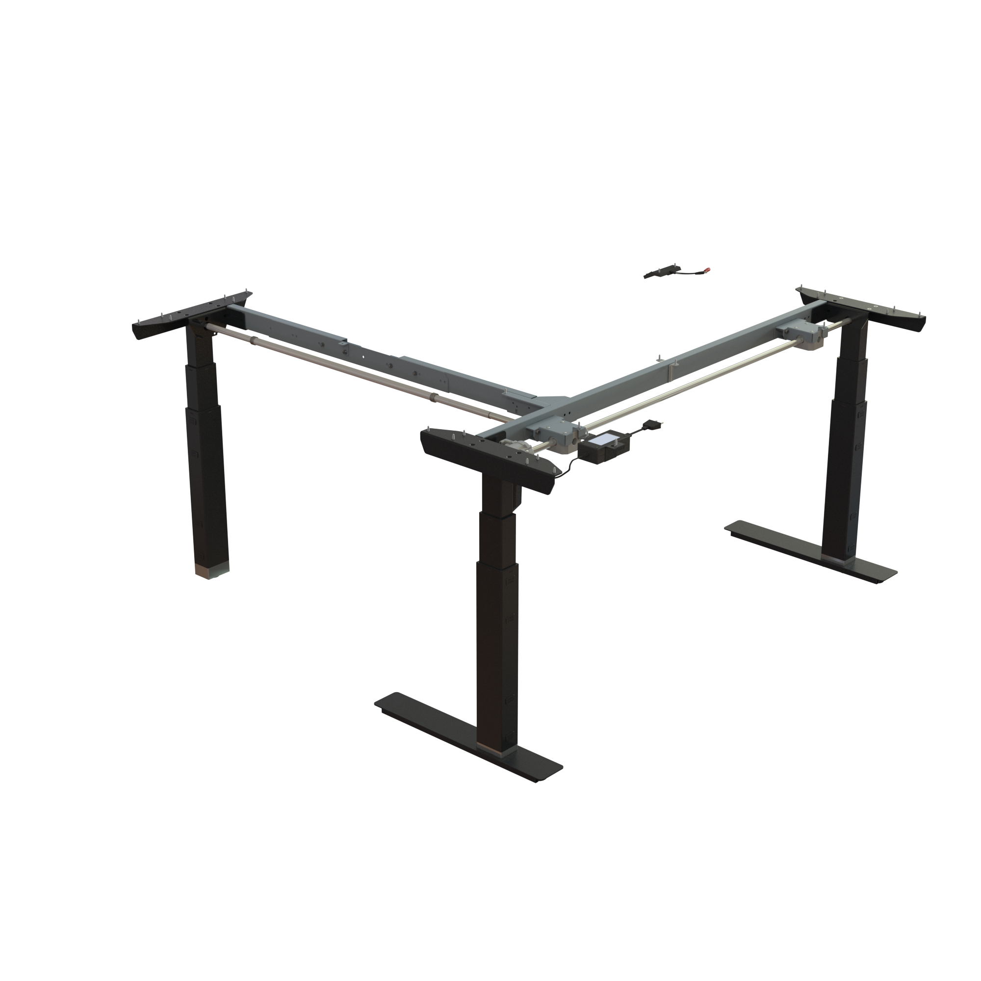 Ergonomic desk frame | Width 152-152 cm | Black 