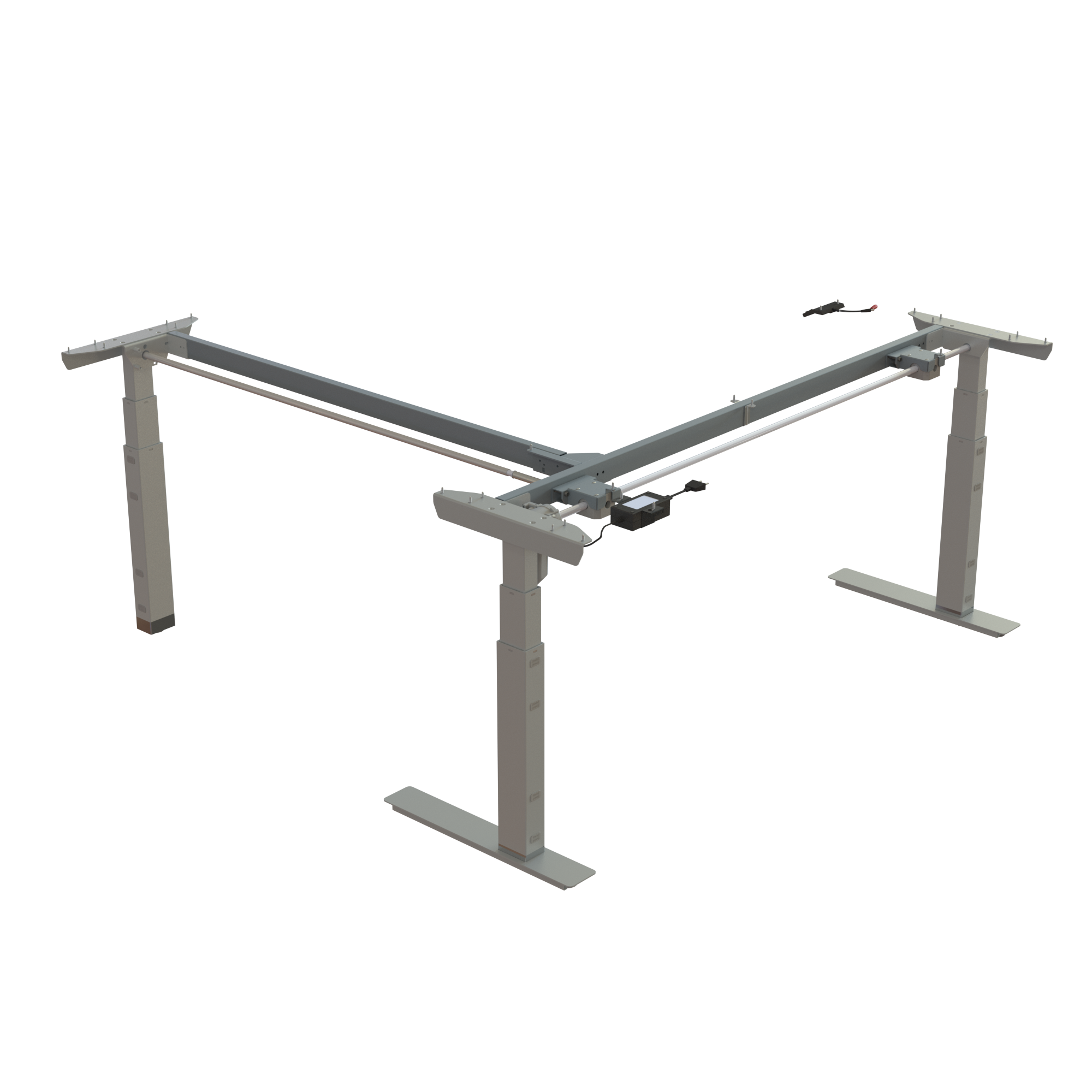 Ergonomic desk frame | Width 172-172 cm | Silver