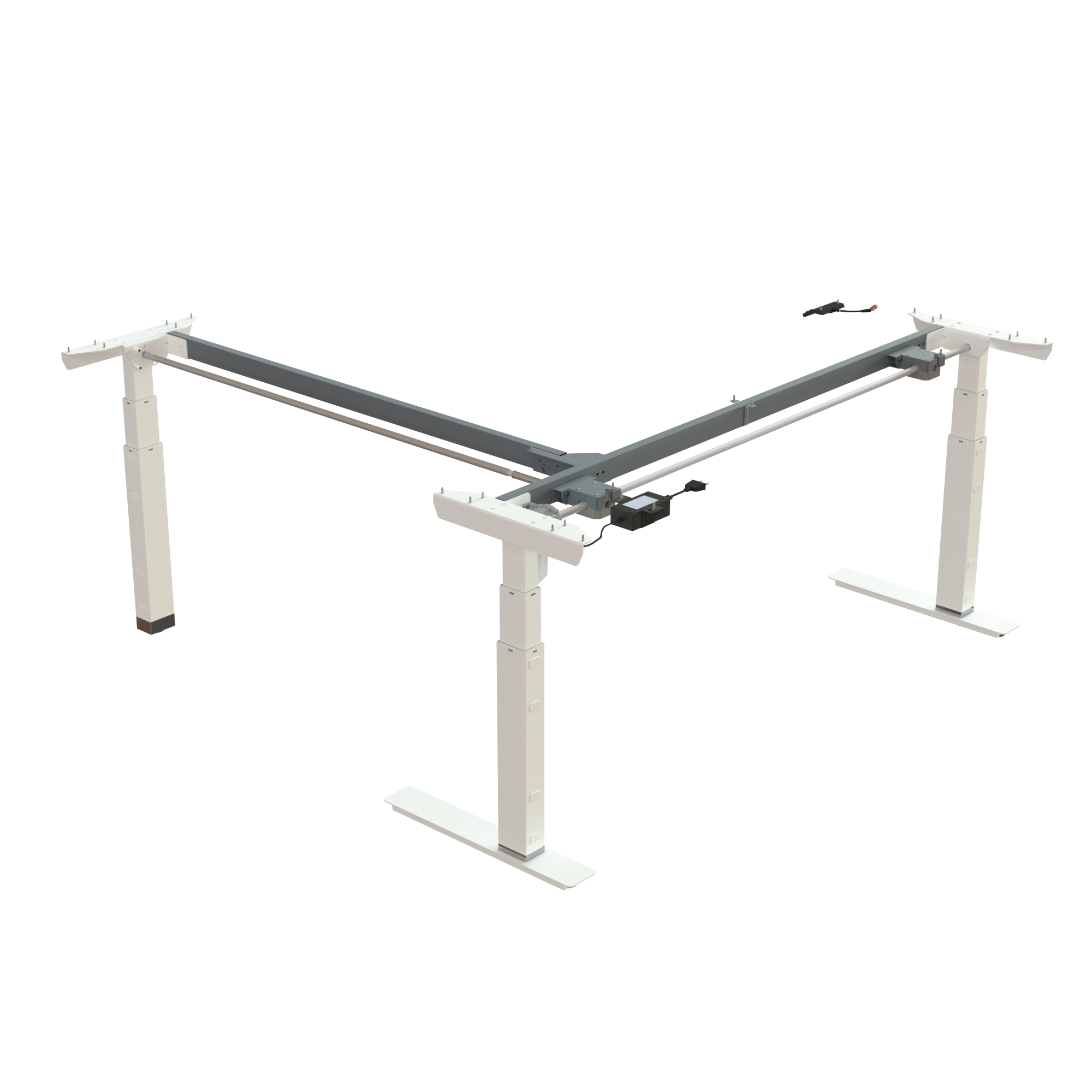 Ergonomic desk frame | Width 172-172 cm | White