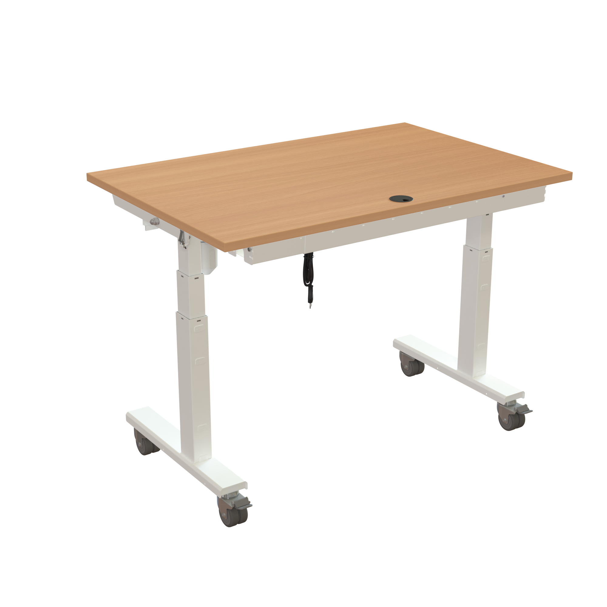Ergonomic desk | 120x80 cm | Beech with white frame