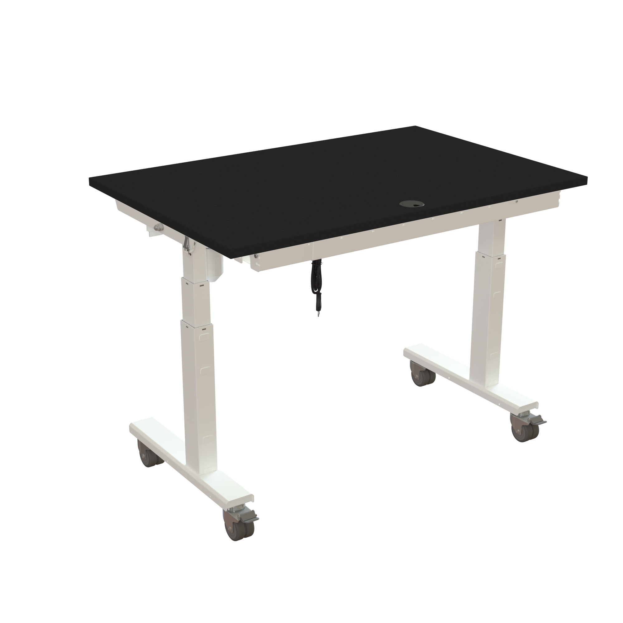 Ergonomic desk | 120x80 cm | Black  with white frame