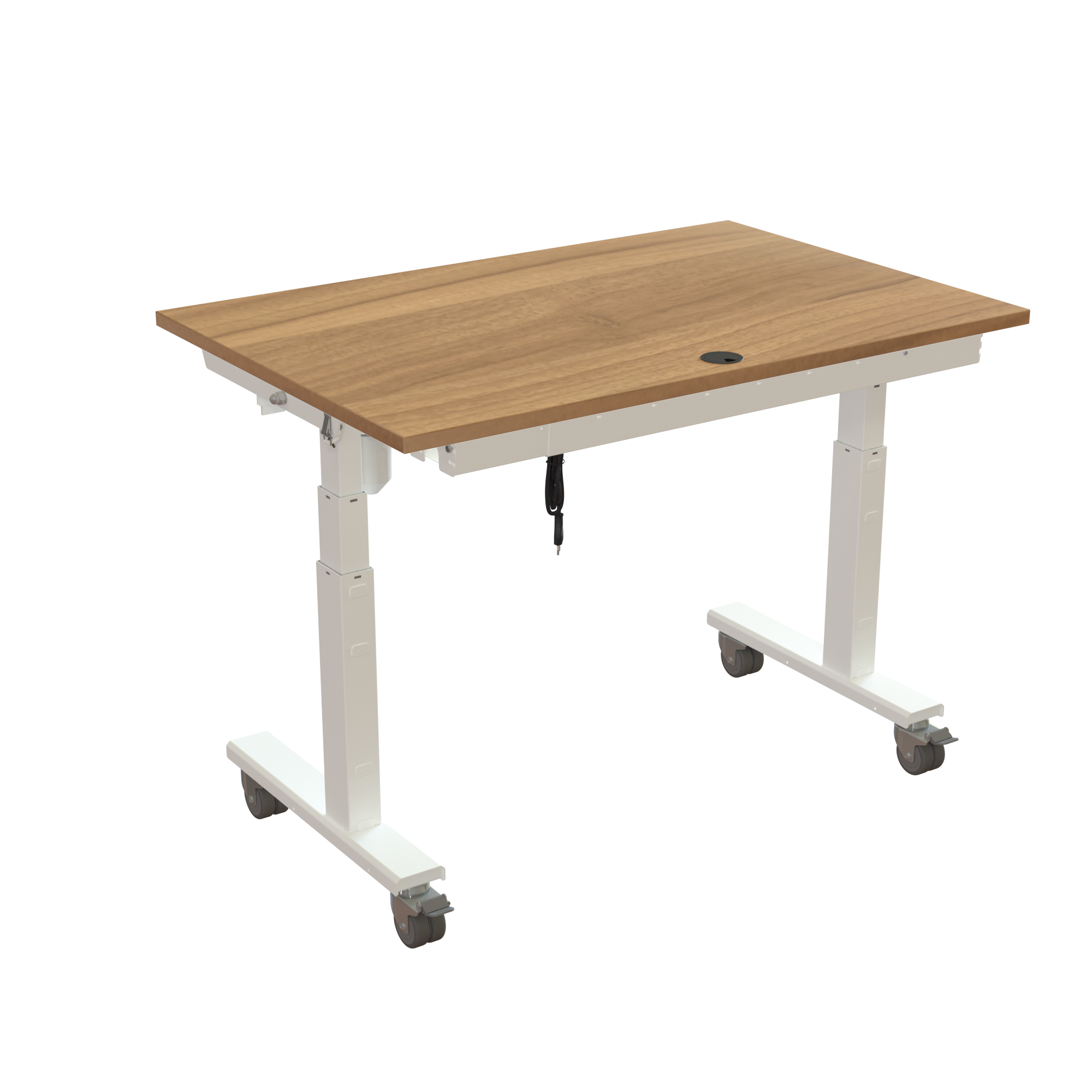 Ergonomic desk | 120x80 cm | Walnut with white frame