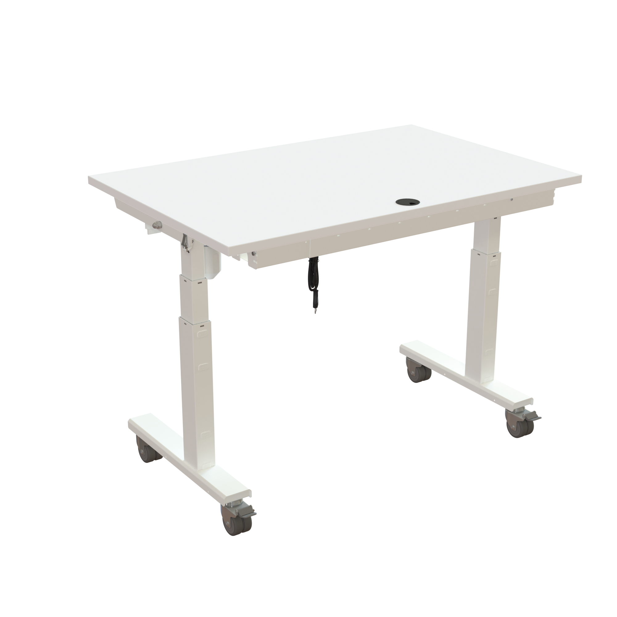 Ergonomic desk | 120x80 cm | White with white frame