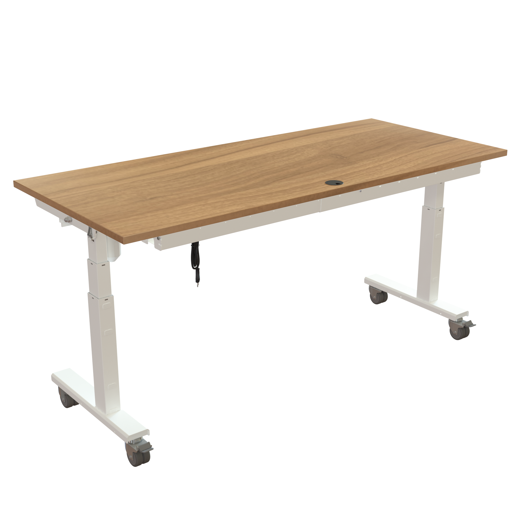 Ergonomic desk | 180x80 cm | Walnut with white frame
