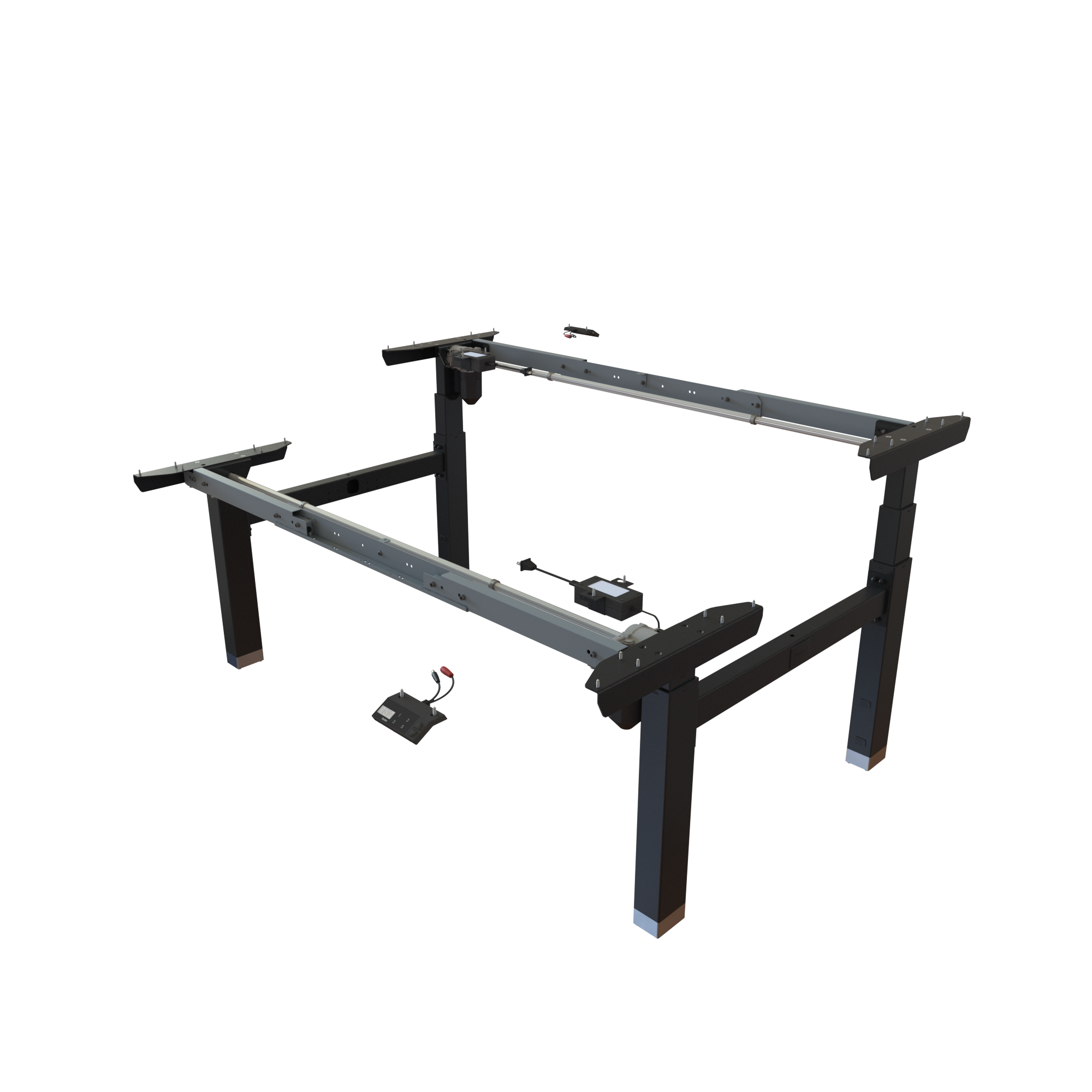 Ergonomic desk frame | Width 112-152 cm | Black 