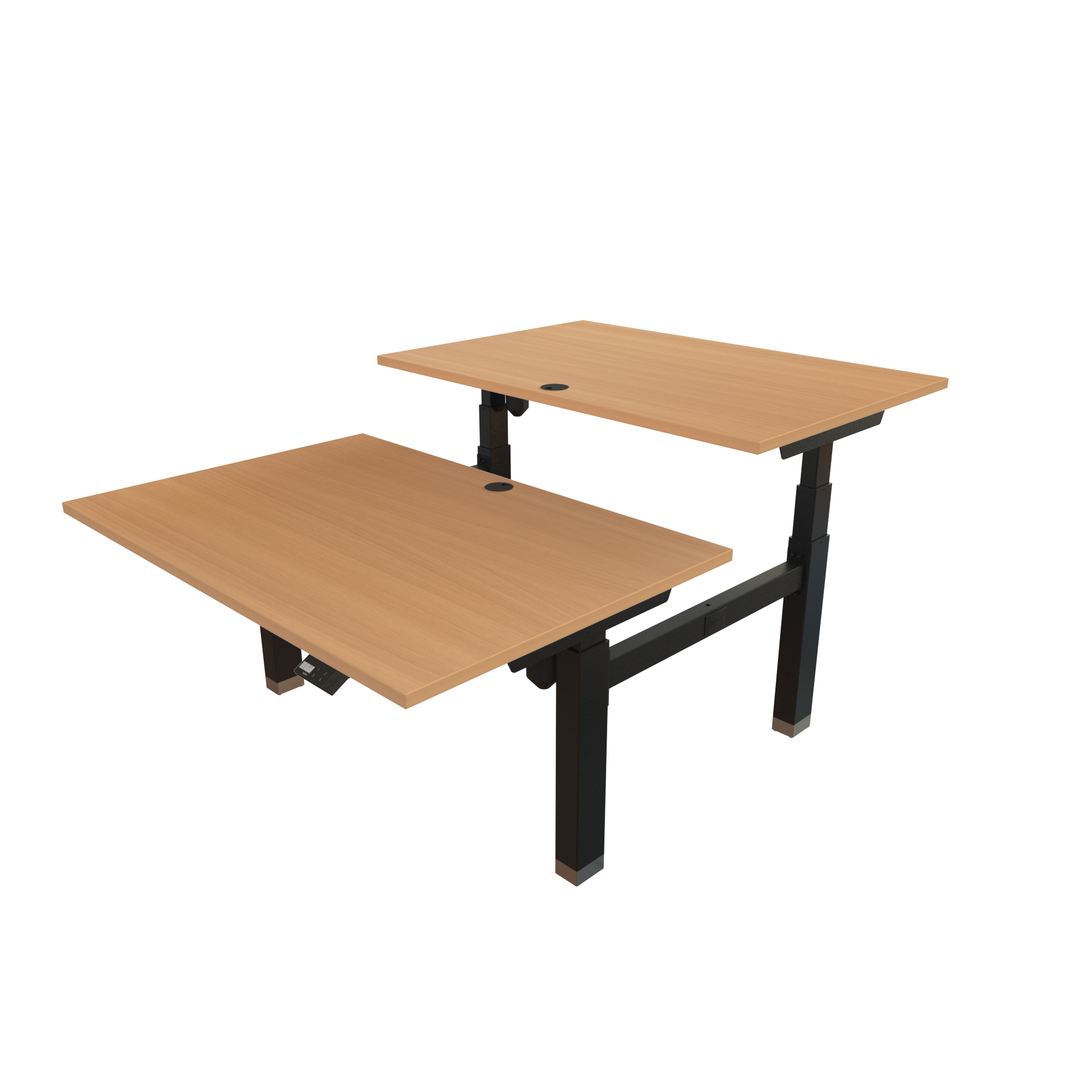 Ergonomic desk | 120x80 cm | Beech with black frame