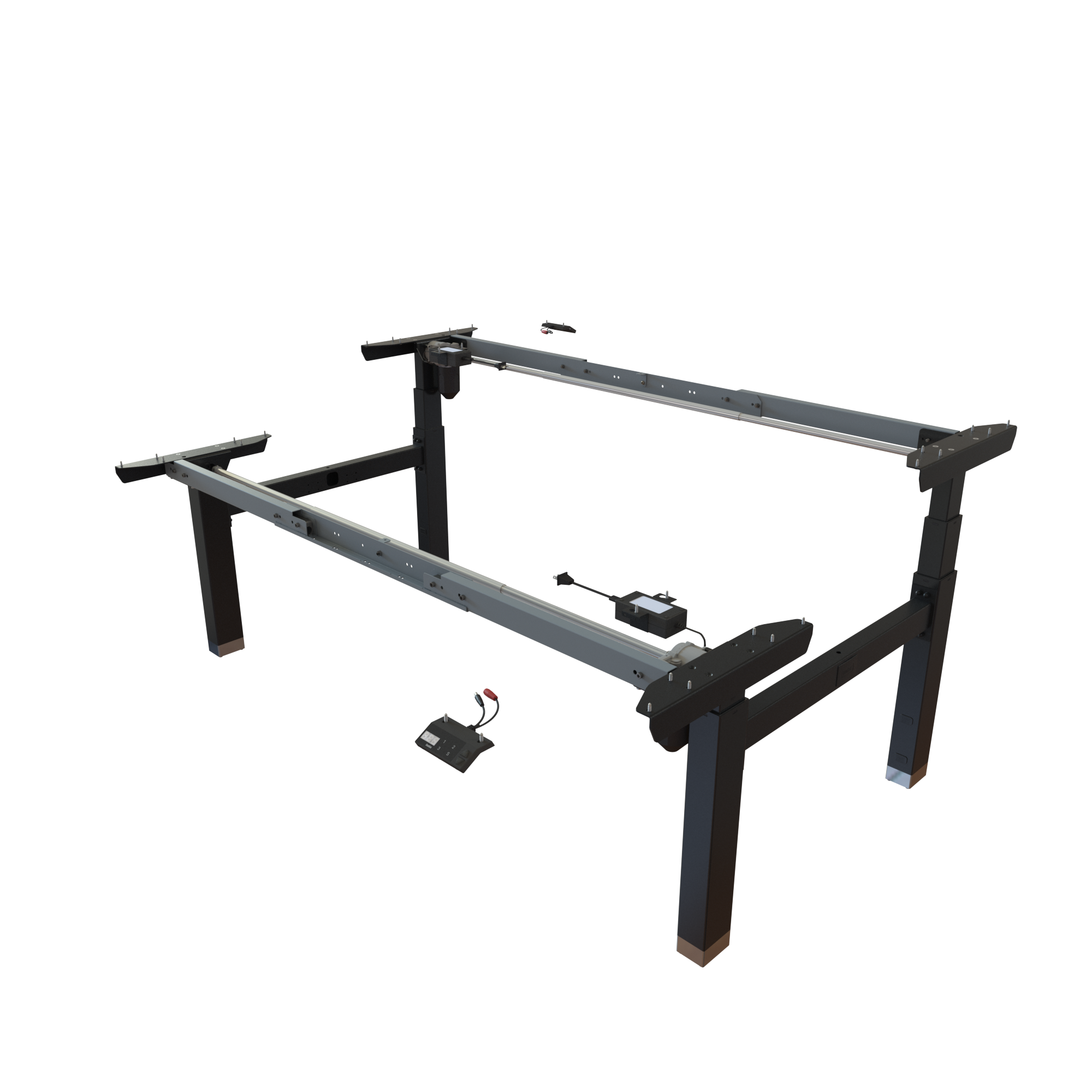Ergonomic desk frame | Width 132-172 cm | Black 