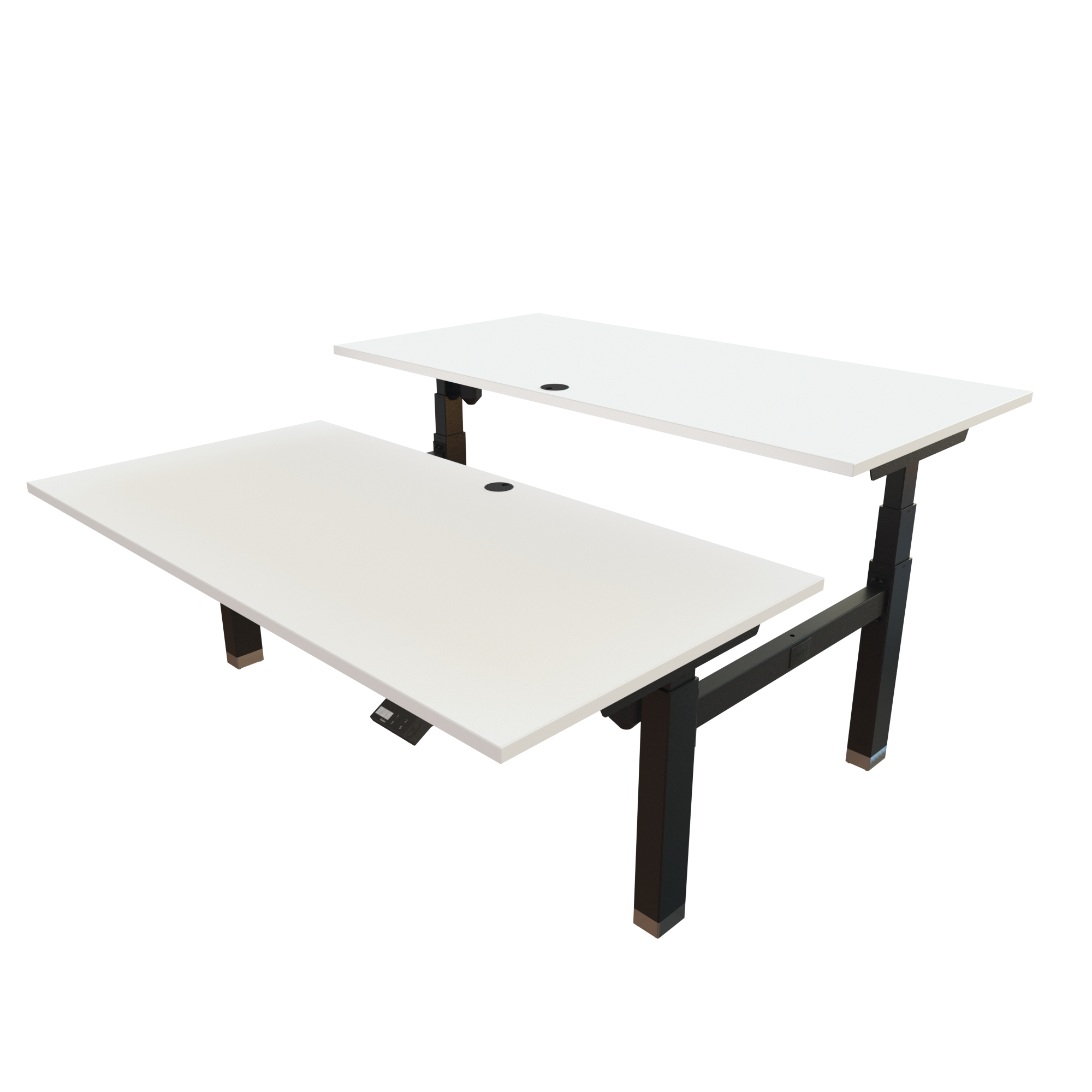 Ergonomic desk | 160x80 cm | White with black frame