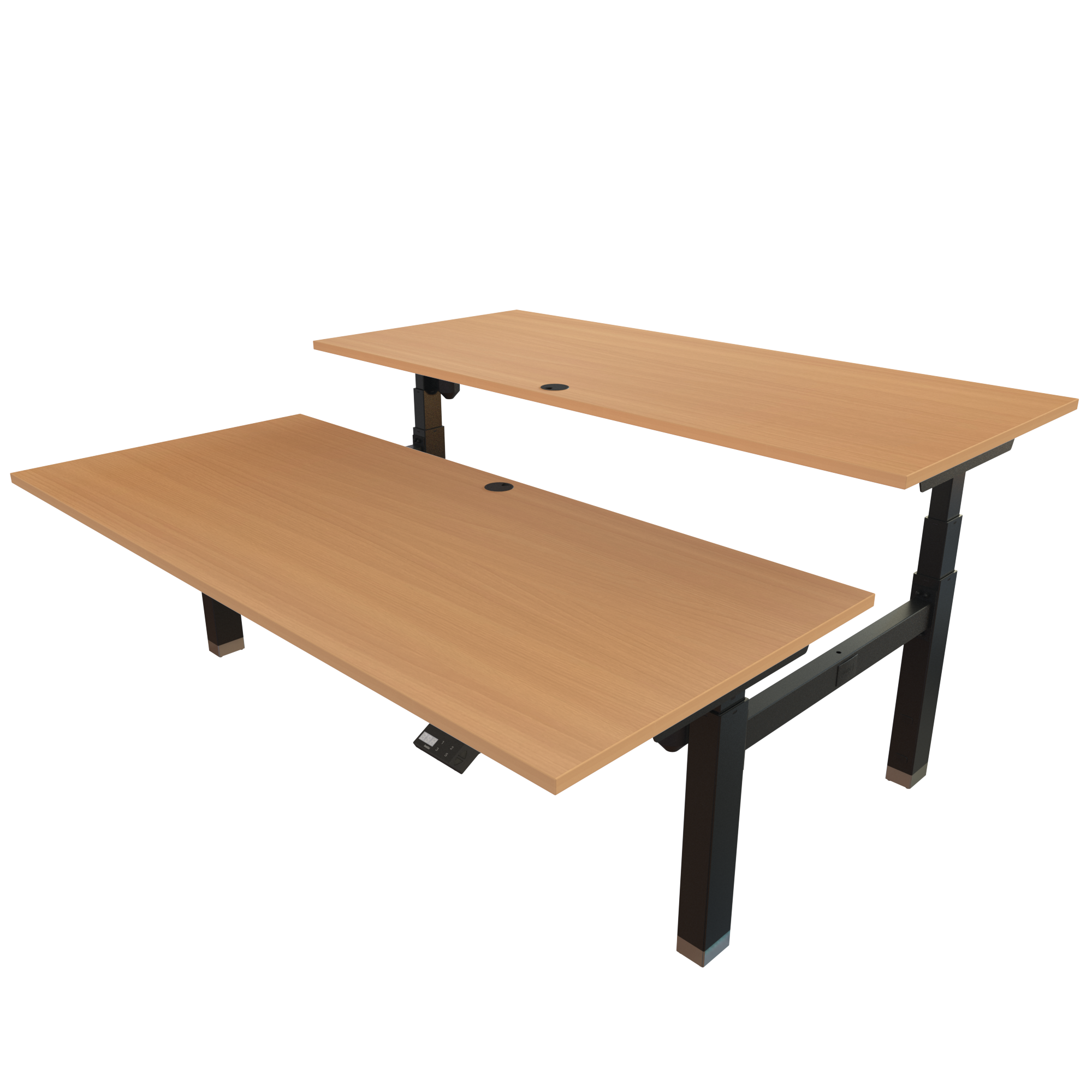 Ergonomic desk | 180x80 cm | Beech with black frame