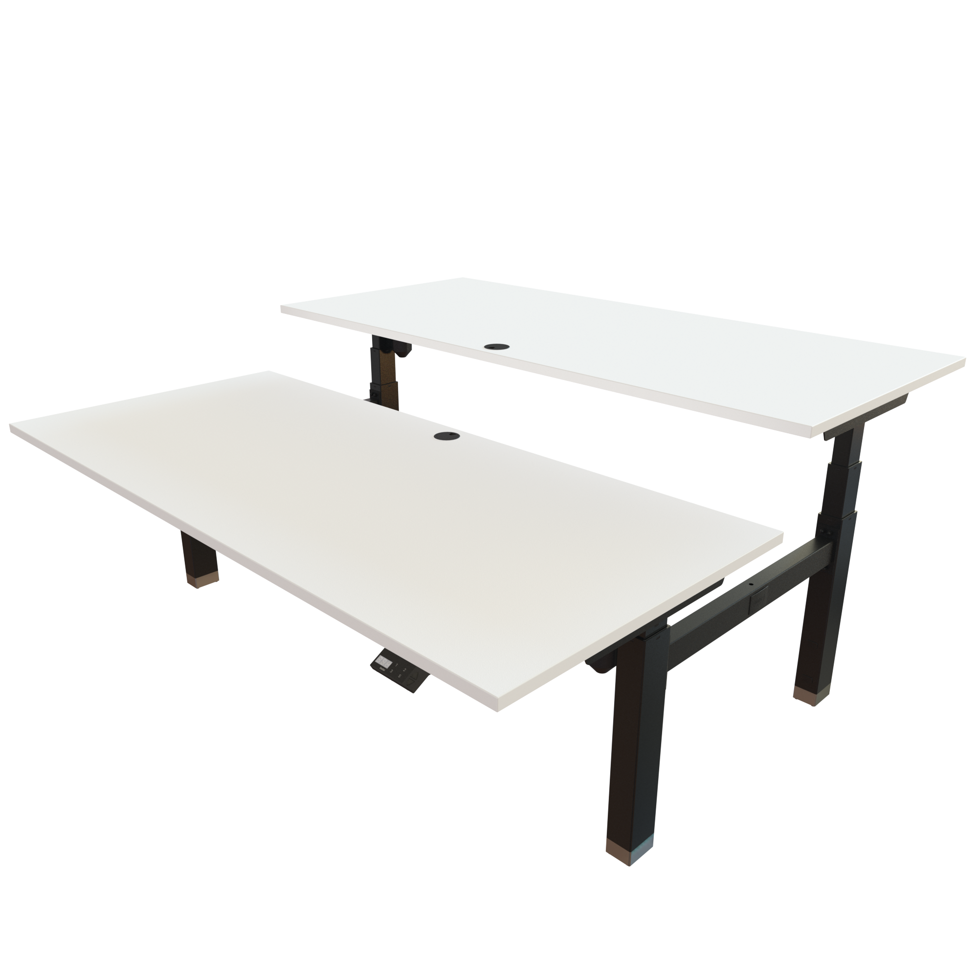 Ergonomic desk | 180x80 cm | White with black frame