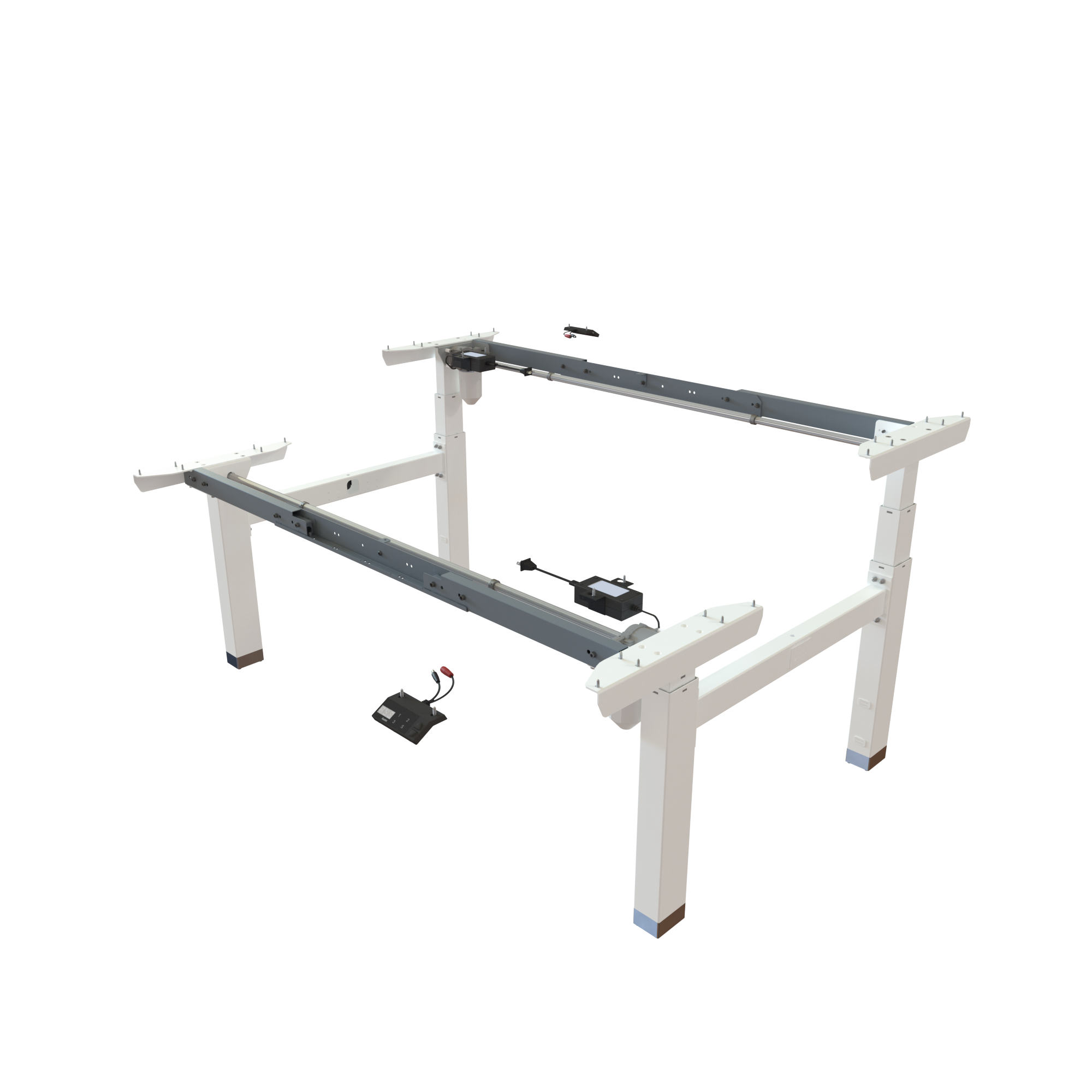 Ergonomic desk frame | Width 112-152 cm | White