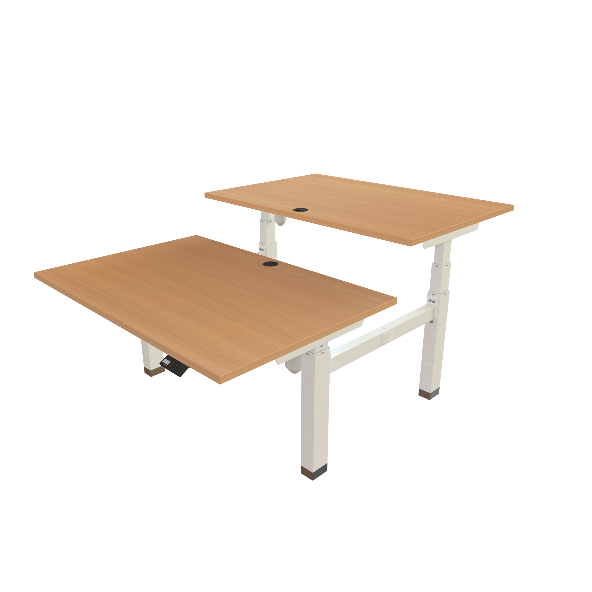 Ergonomic desk | 120x80 cm | Beech with white frame