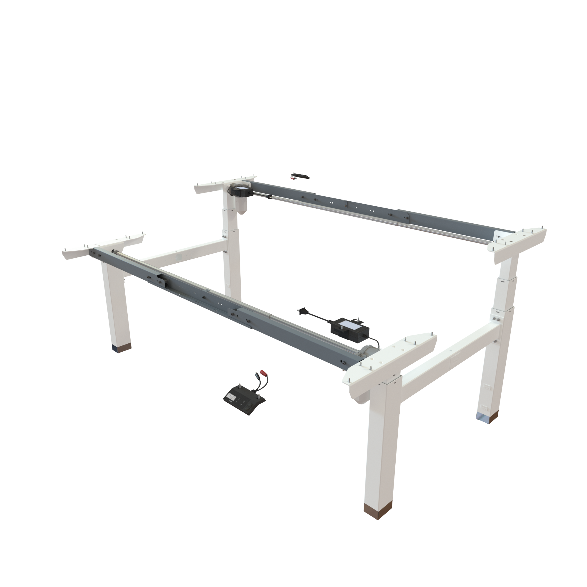 Ergonomic desk frame | Width 132-172 cm | White