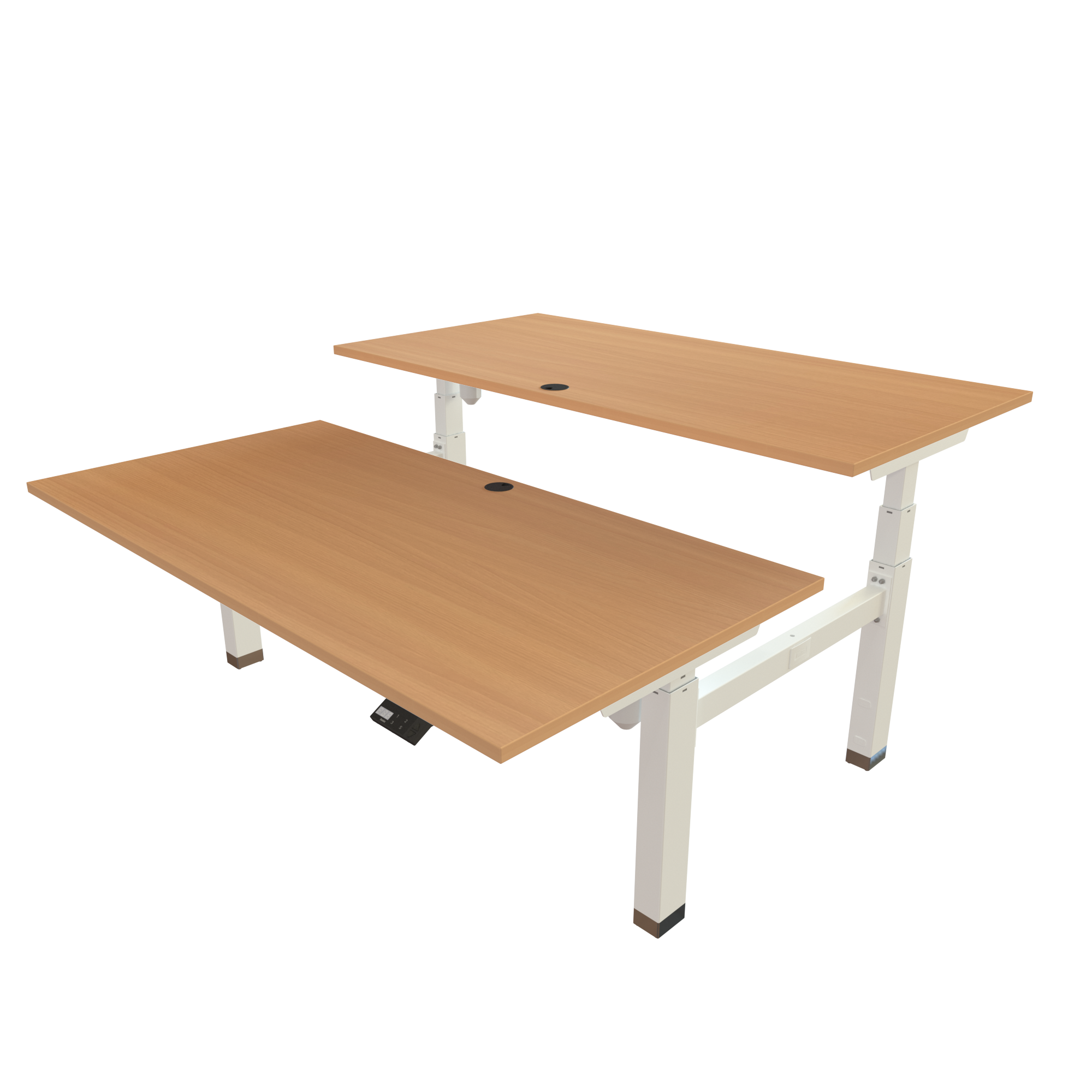 Ergonomic desk | 160x80 cm | Beech with white frame