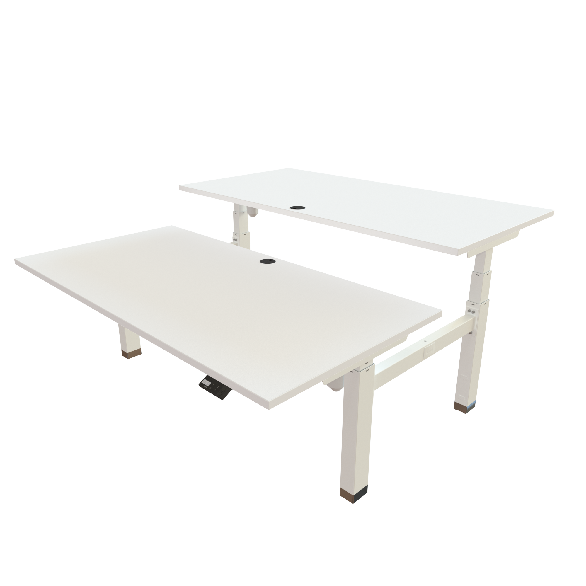 Ergonomic desk | 160x80 cm | White with white frame