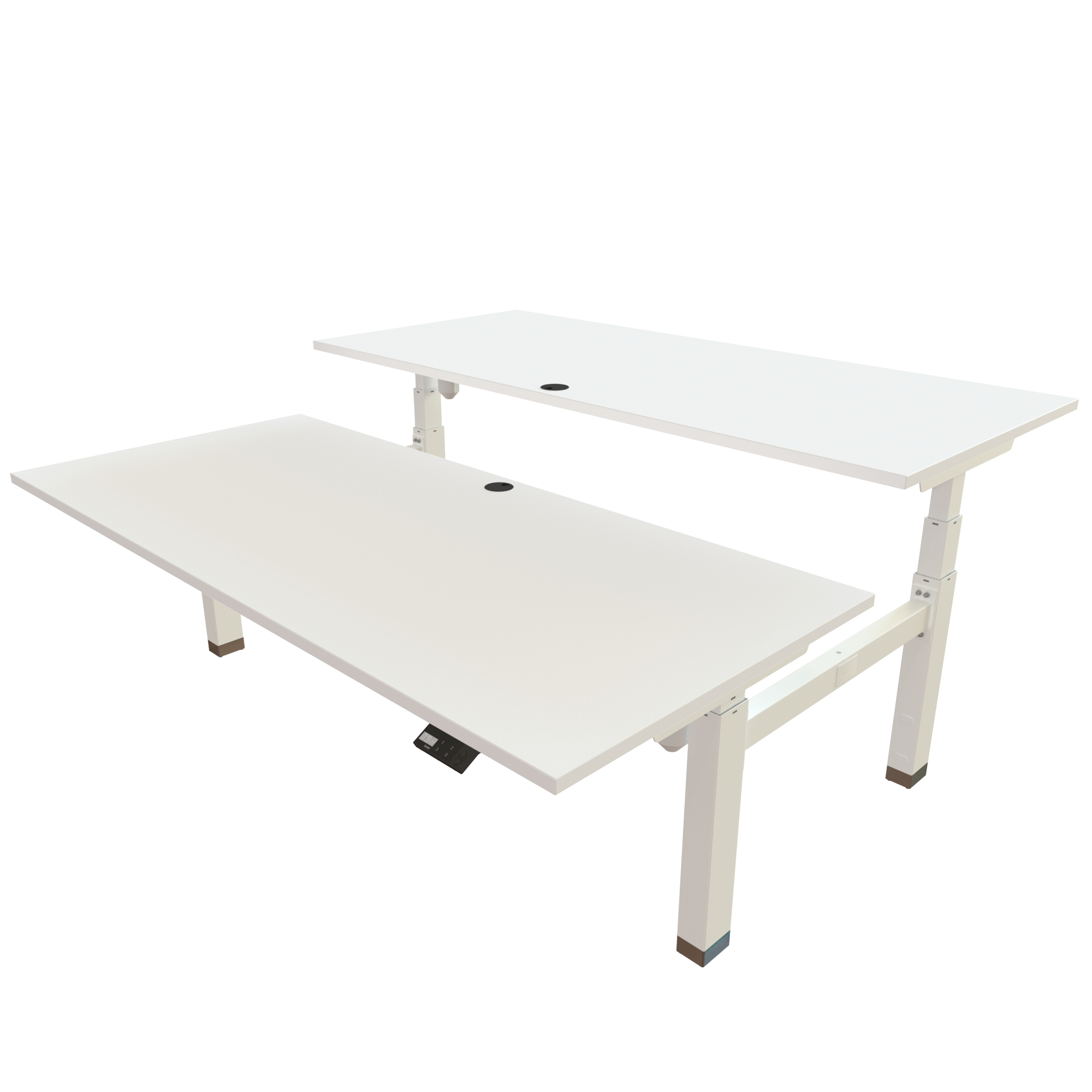 Ergonomic desk | 180x80 cm | White with white frame