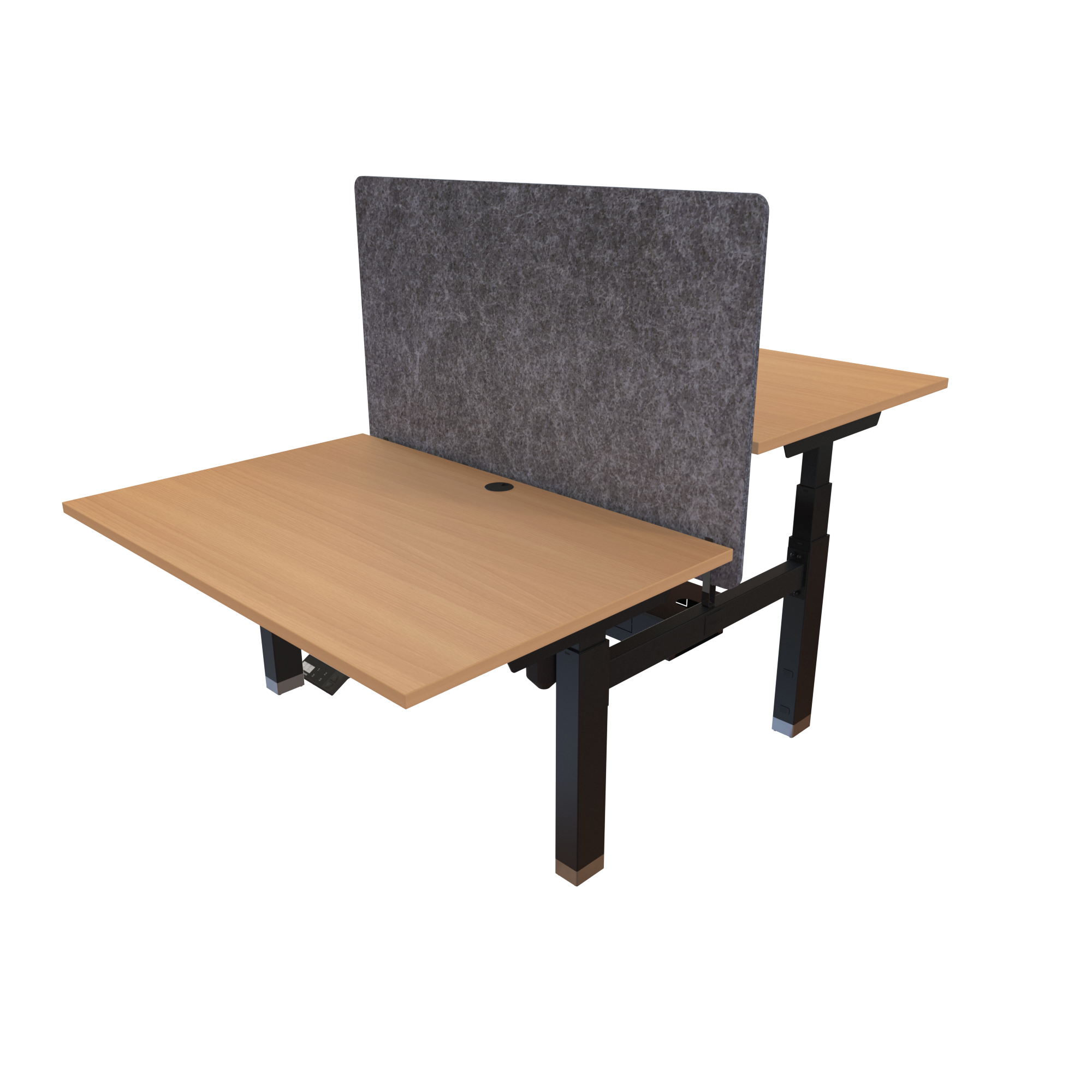 Ergonomic desk | 120x80 cm | Beech with black frame