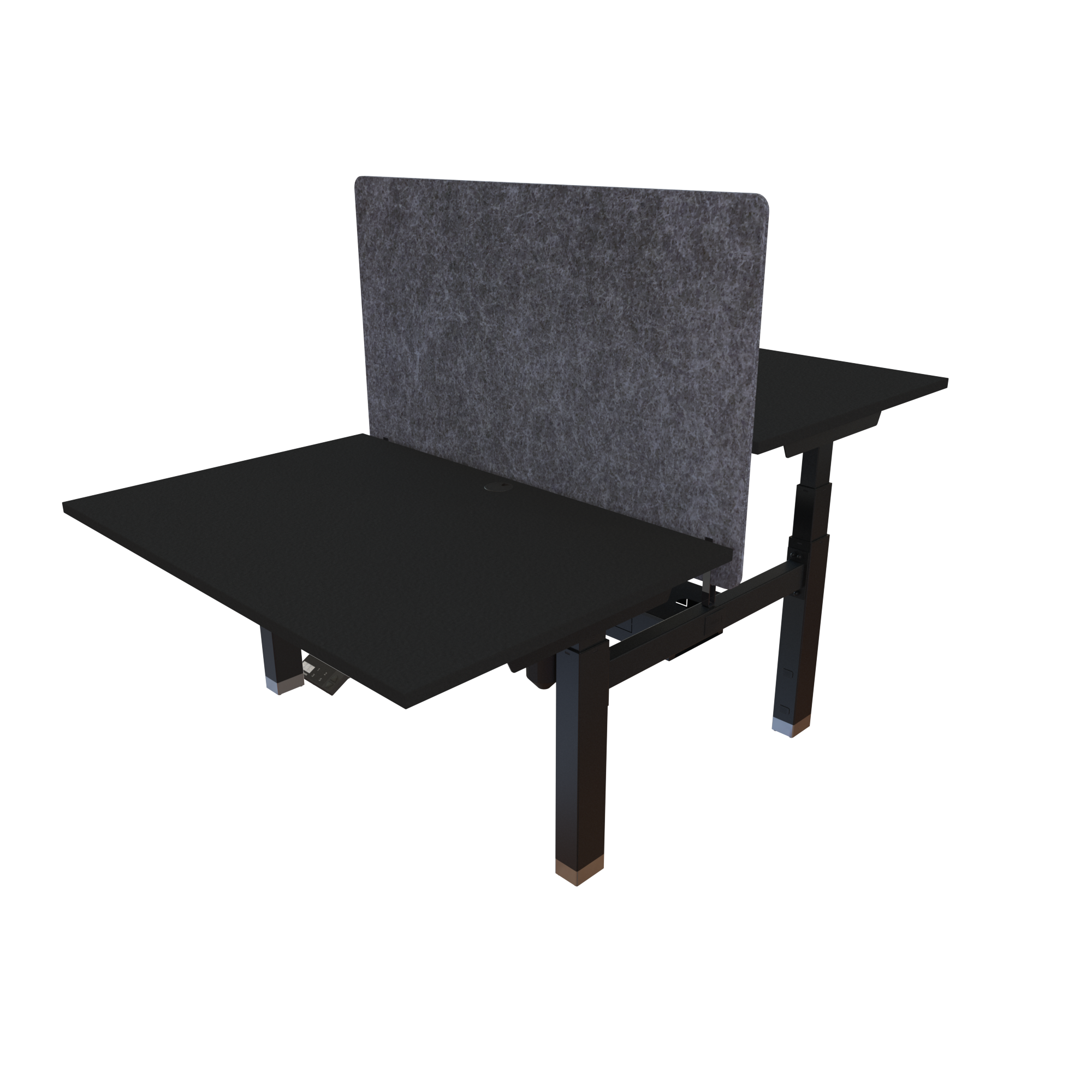 Ergonomic desk | 120x80 cm | Black  with black frame
