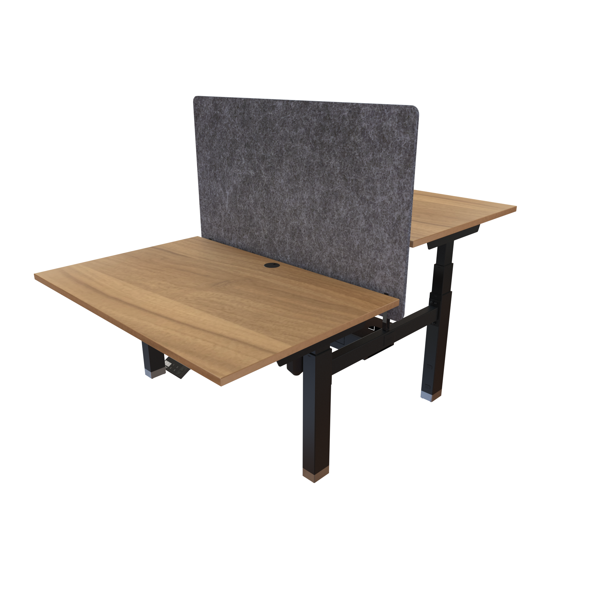 Ergonomic desk | 120x80 cm | Walnut with black frame
