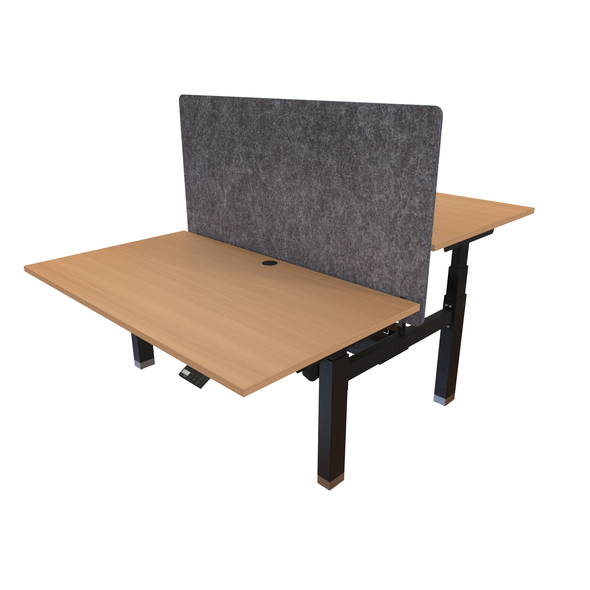 Ergonomic desk | 140x80 cm | Beech with black frame