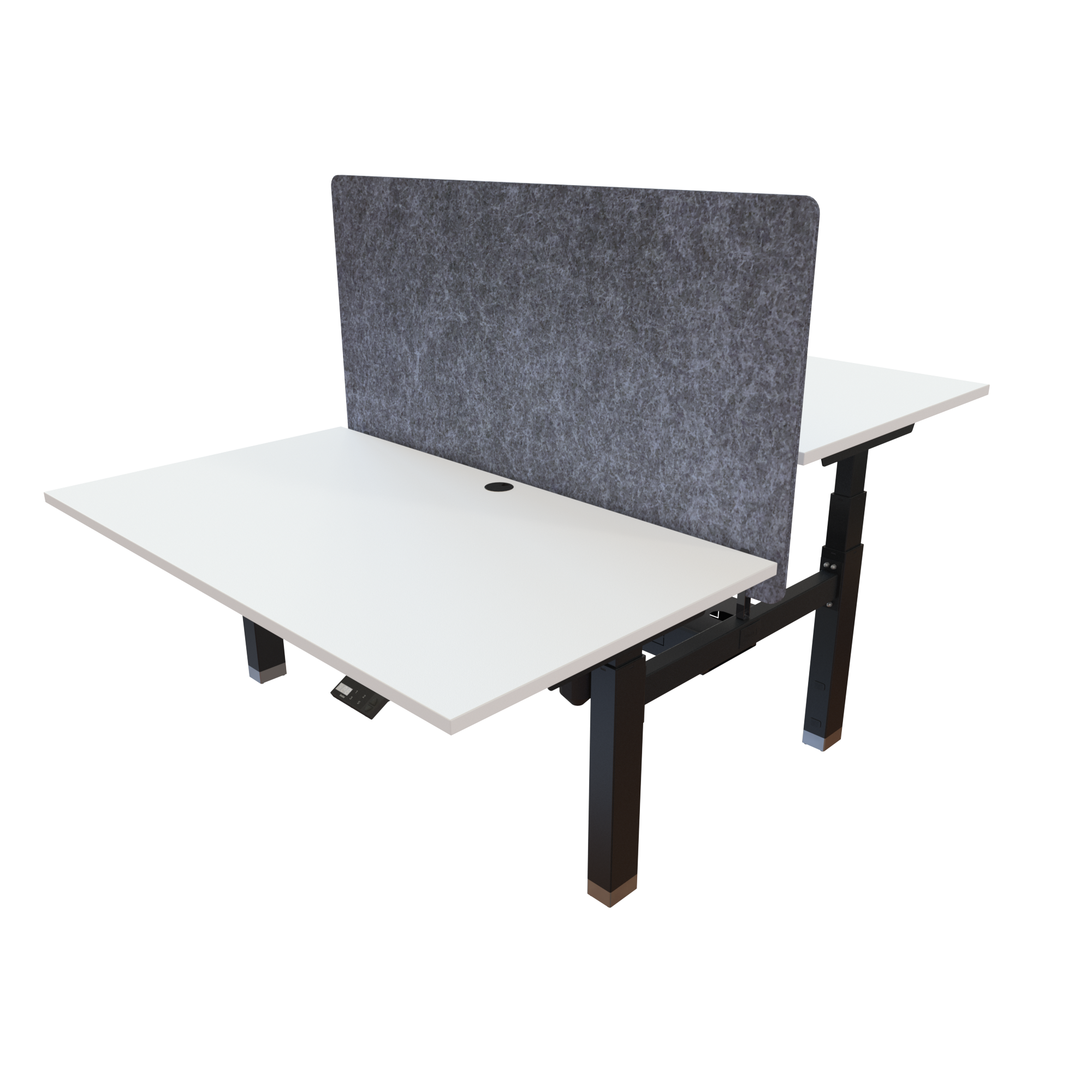 Ergonomic desk | 140x80 cm | White with black frame