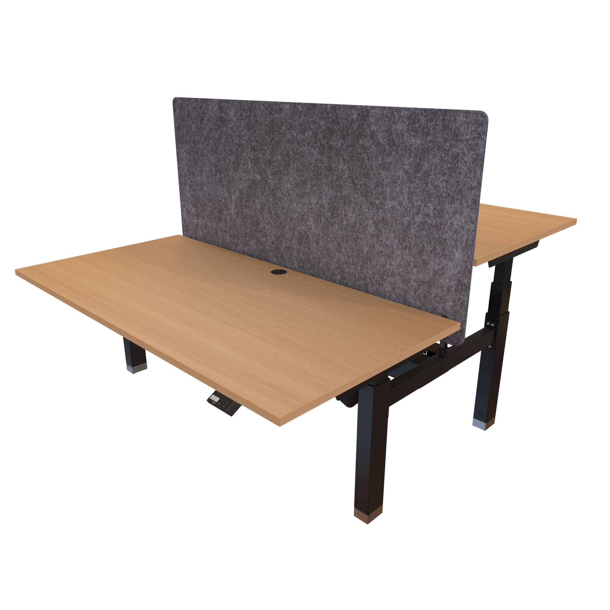 Ergonomic desk | 160x80 cm | Beech with black frame