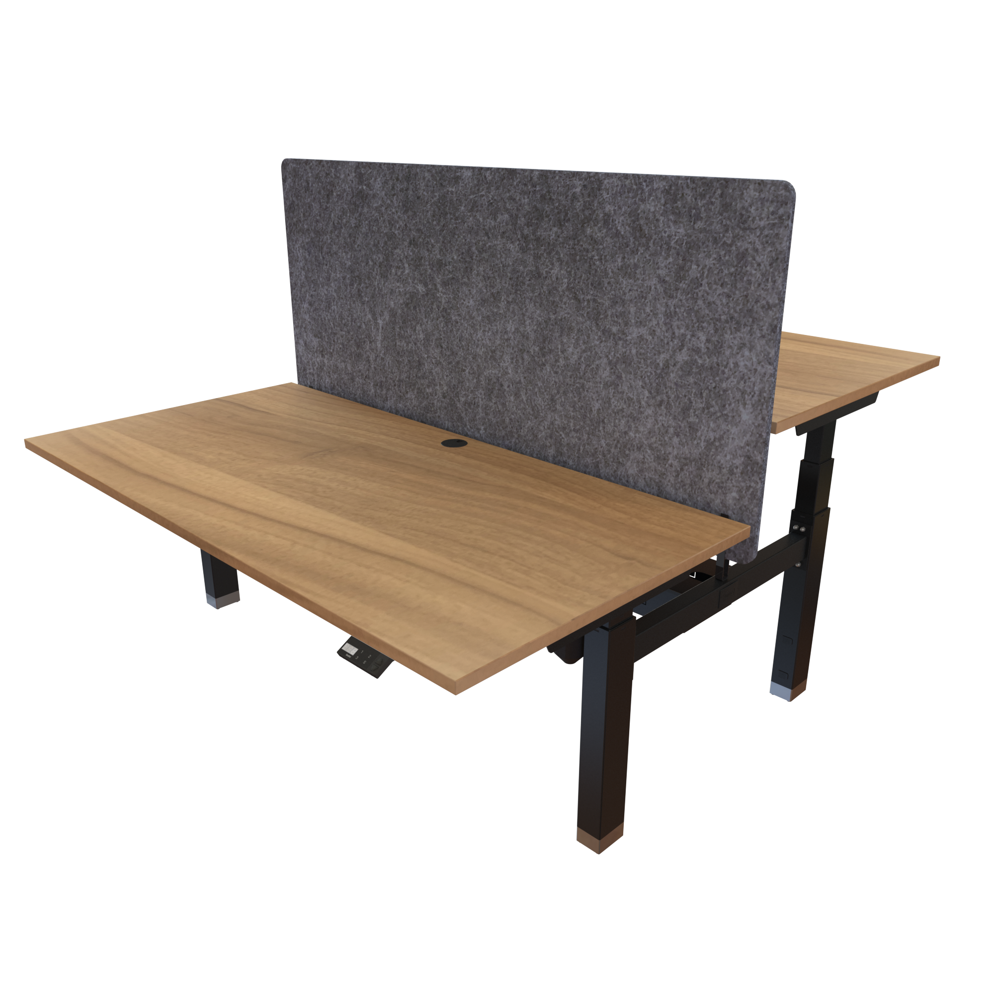 Ergonomic desk | 160x80 cm | Walnut with black frame
