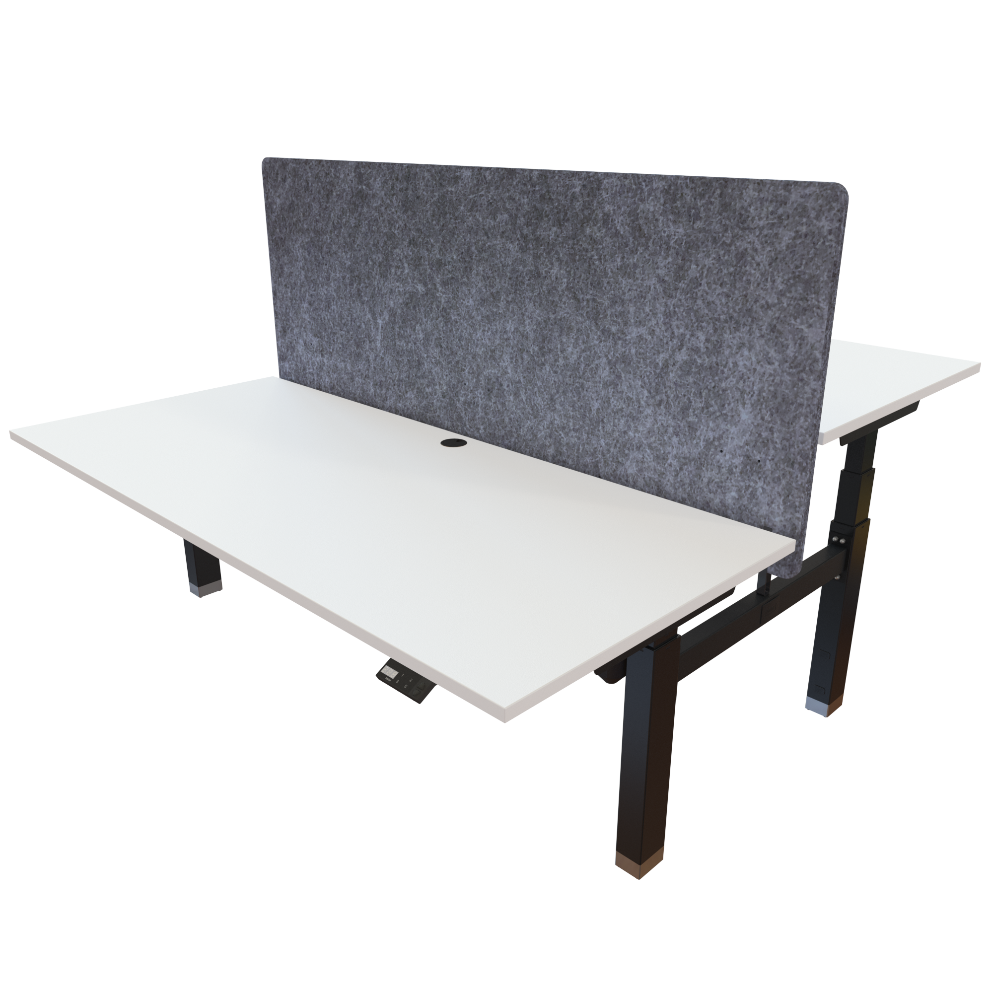 Ergonomic desk | 180x80 cm | White with black frame