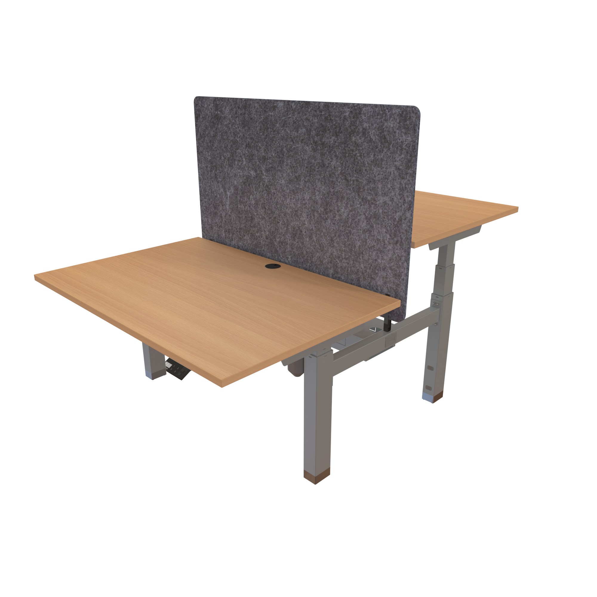 Ergonomic desk | 120x80 cm | Beech with silver frame