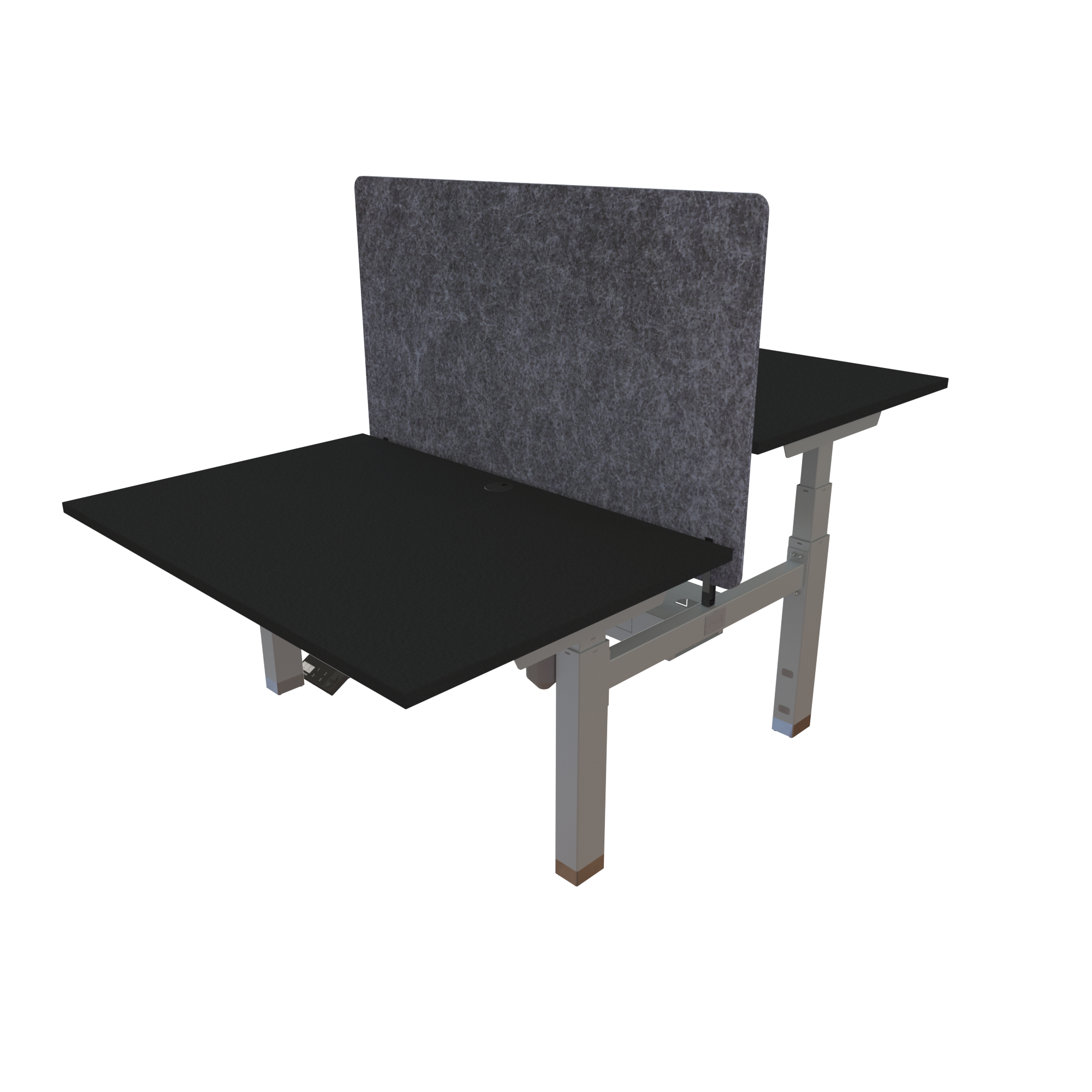 Ergonomic desk | 120x80 cm | Black  with silver frame