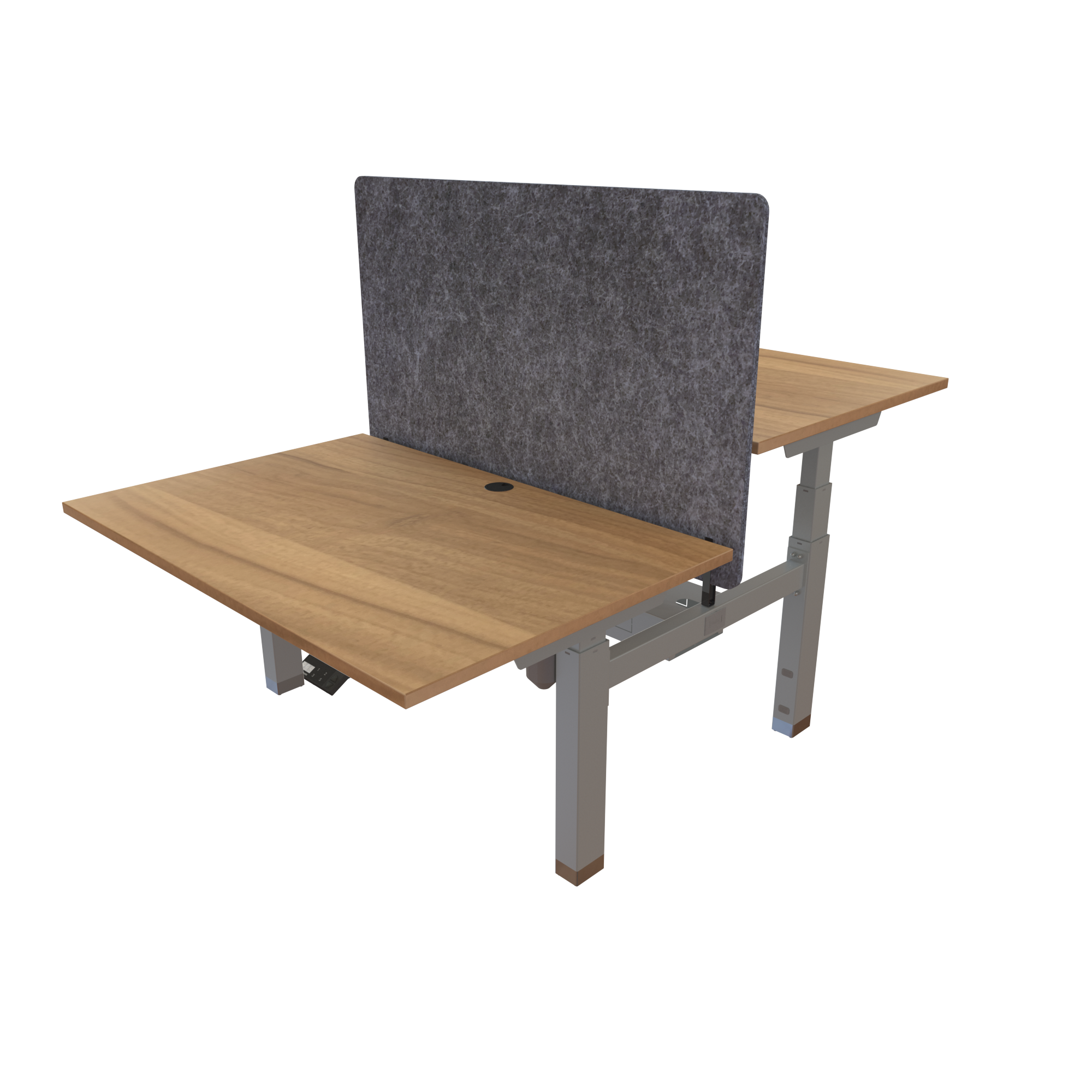 Ergonomic desk | 120x80 cm | Walnut with silver frame