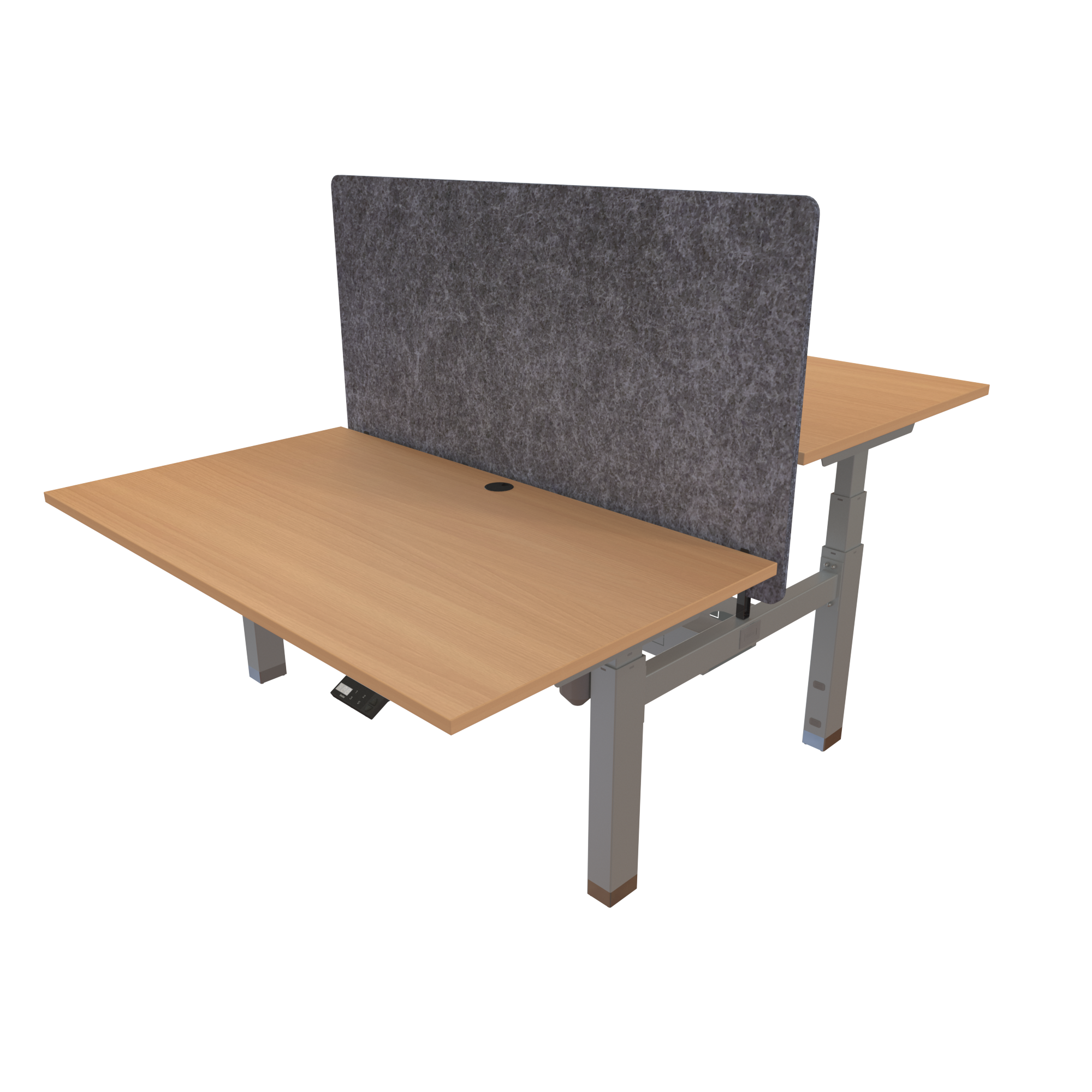 Ergonomic desk | 140x80 cm | Beech with silver frame