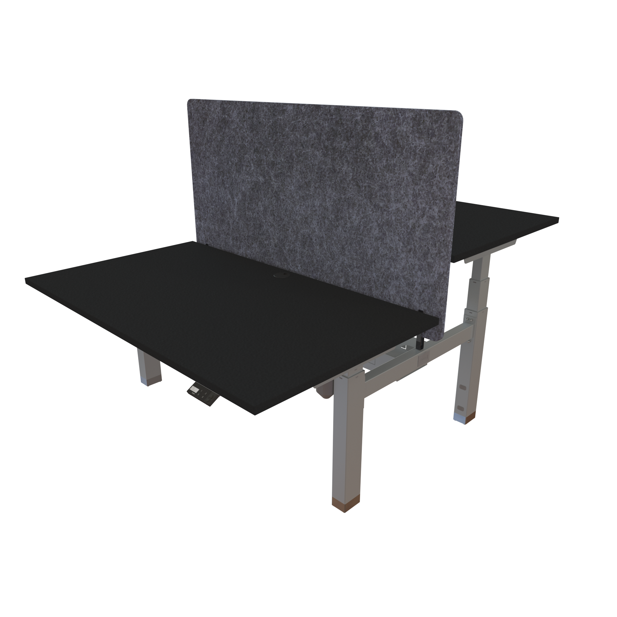 Ergonomic desk | 140x80 cm | Black  with silver frame