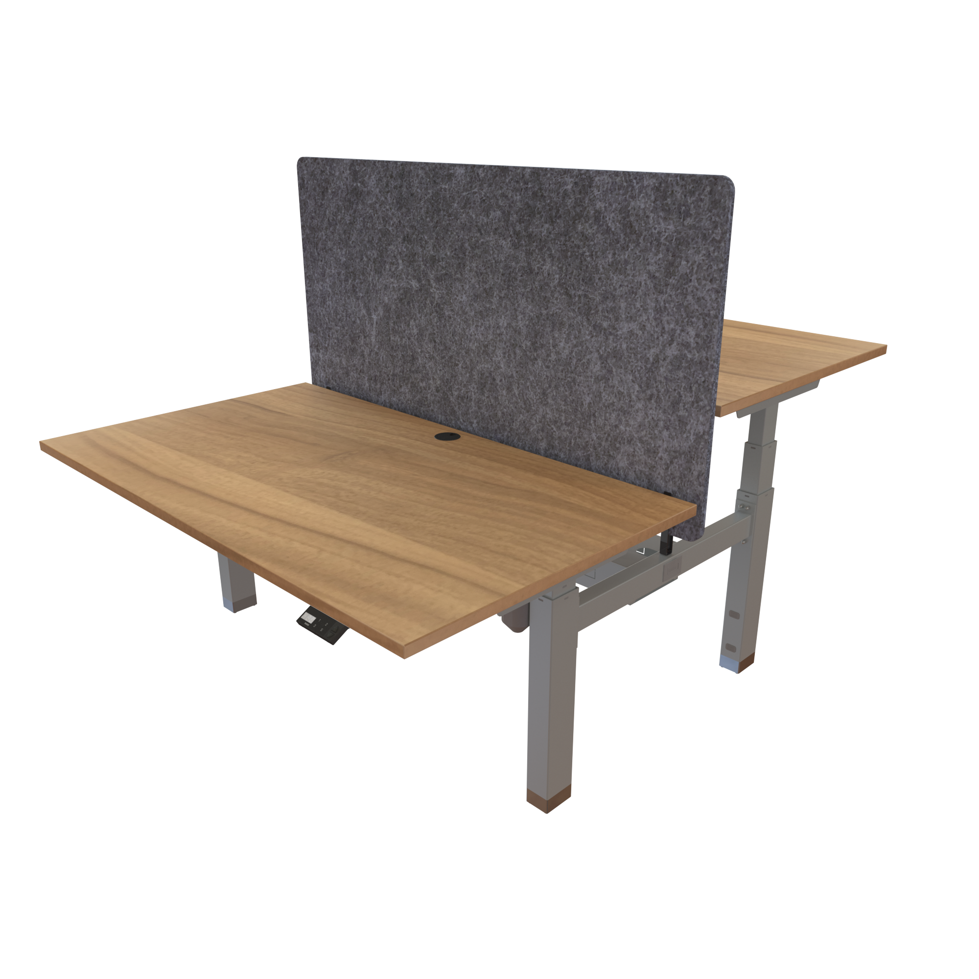 Ergonomic desk | 140x80 cm | Walnut with silver frame
