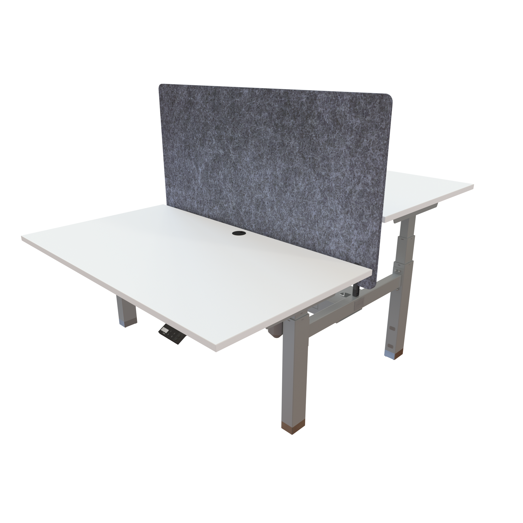 Ergonomic desk | 140x80 cm | White with silver frame