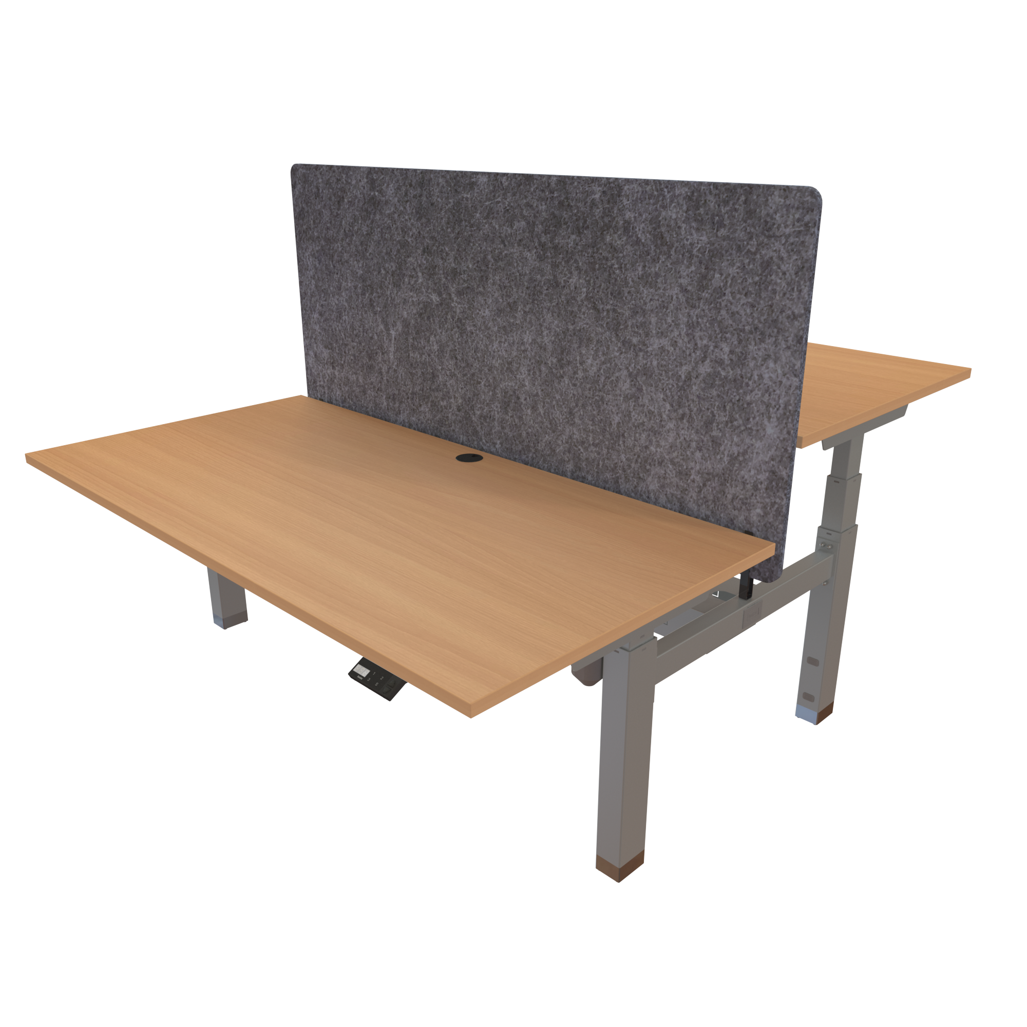 Ergonomic desk | 160x80 cm | Beech with silver frame