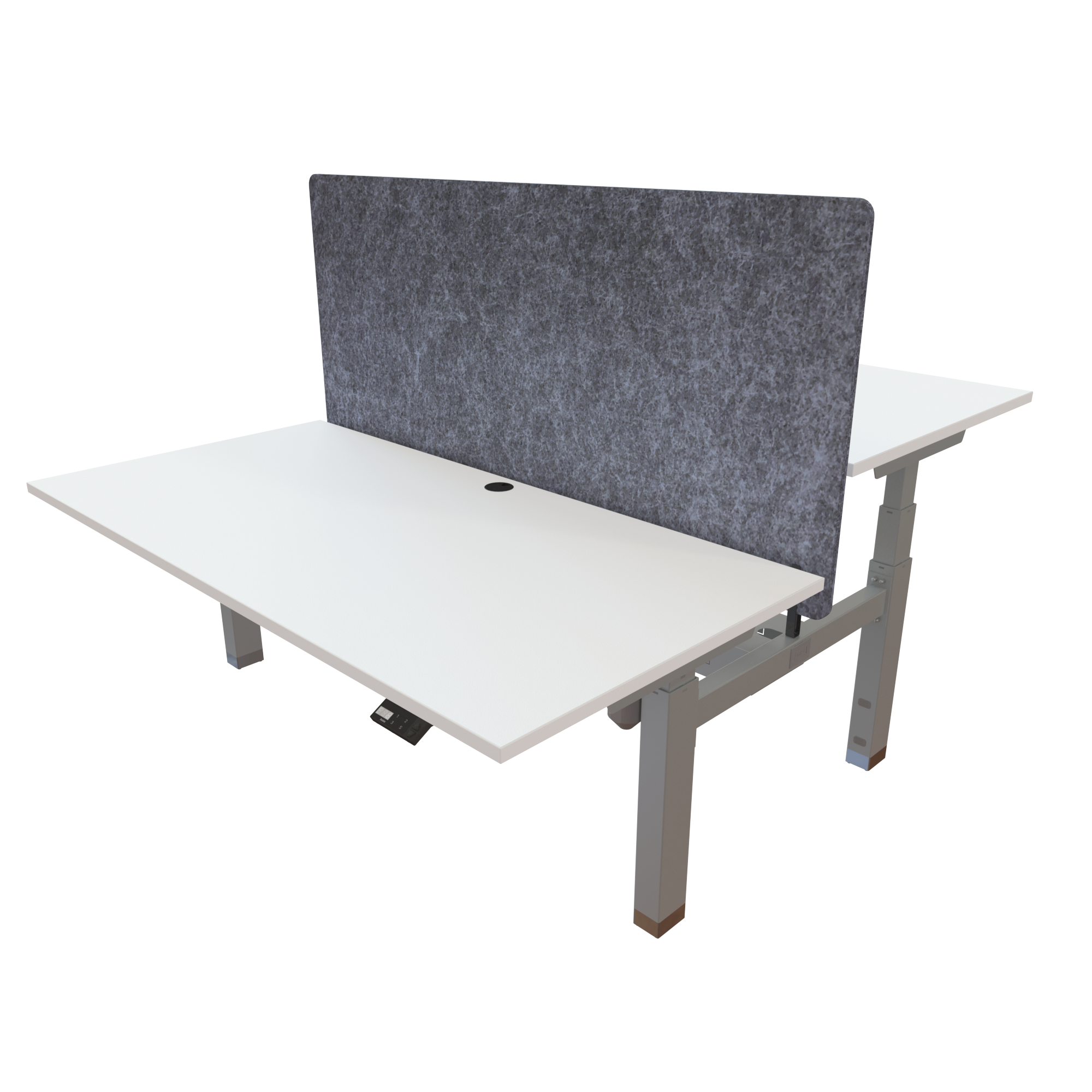 Ergonomic desk | 160x80 cm | White with silver frame
