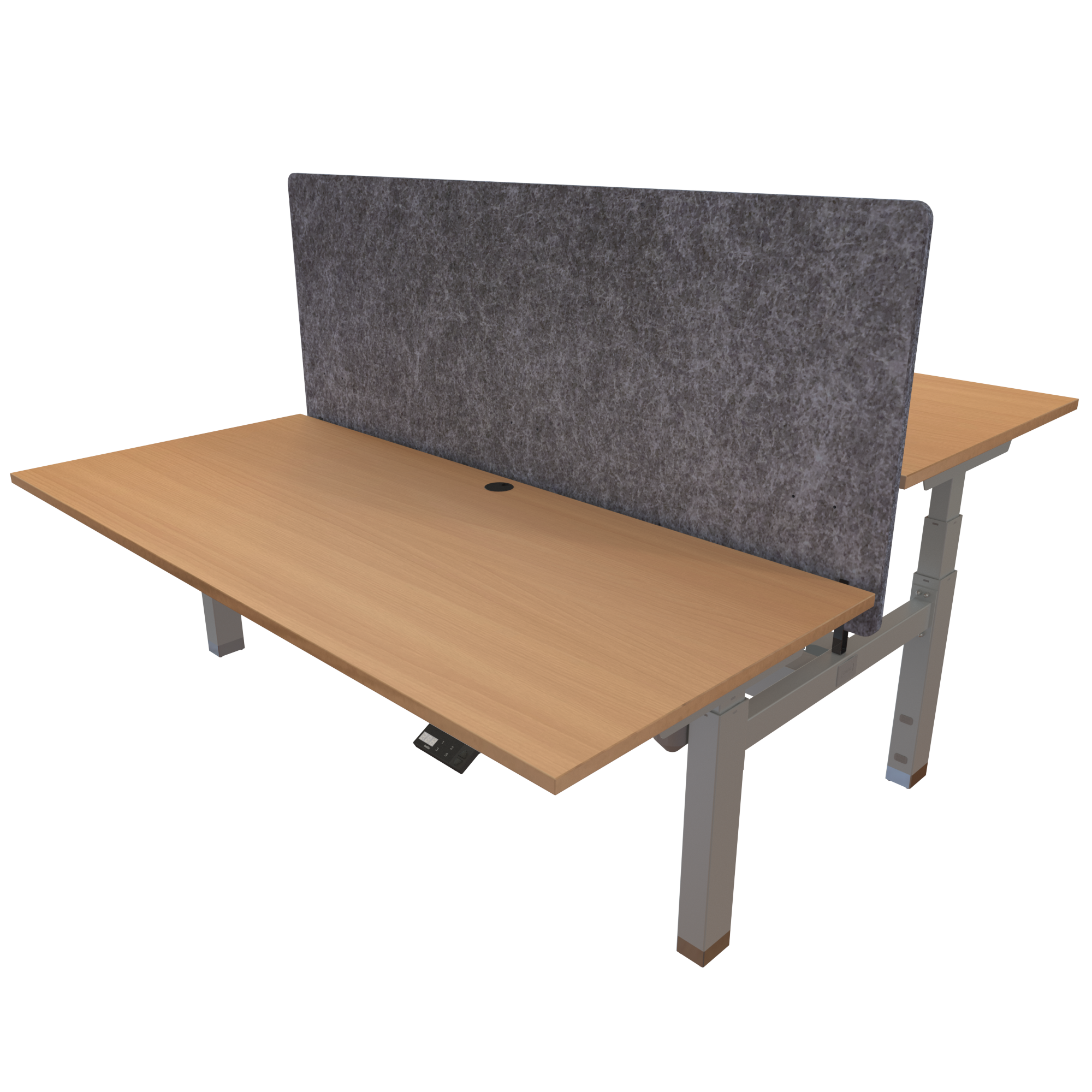 Ergonomic desk | 180x80 cm | Beech with silver frame
