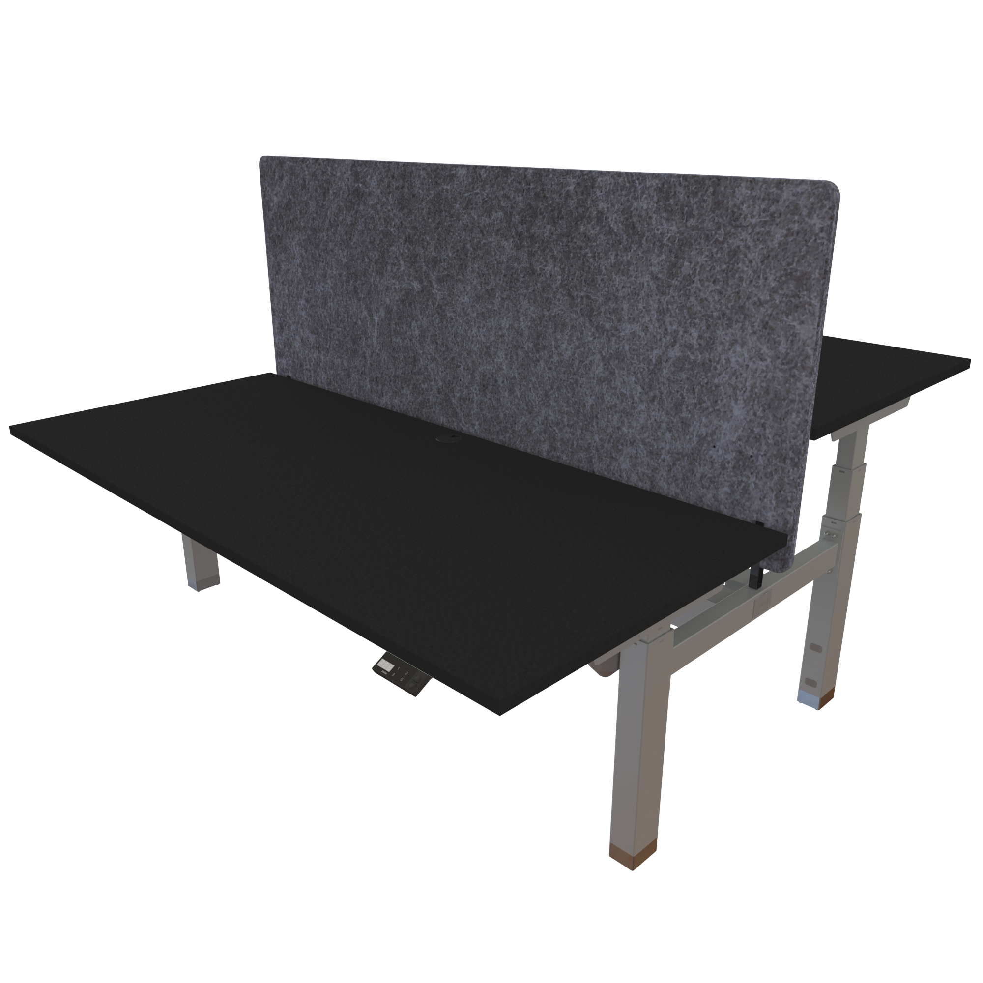 Ergonomic desk | 180x80 cm | Black  with silver frame