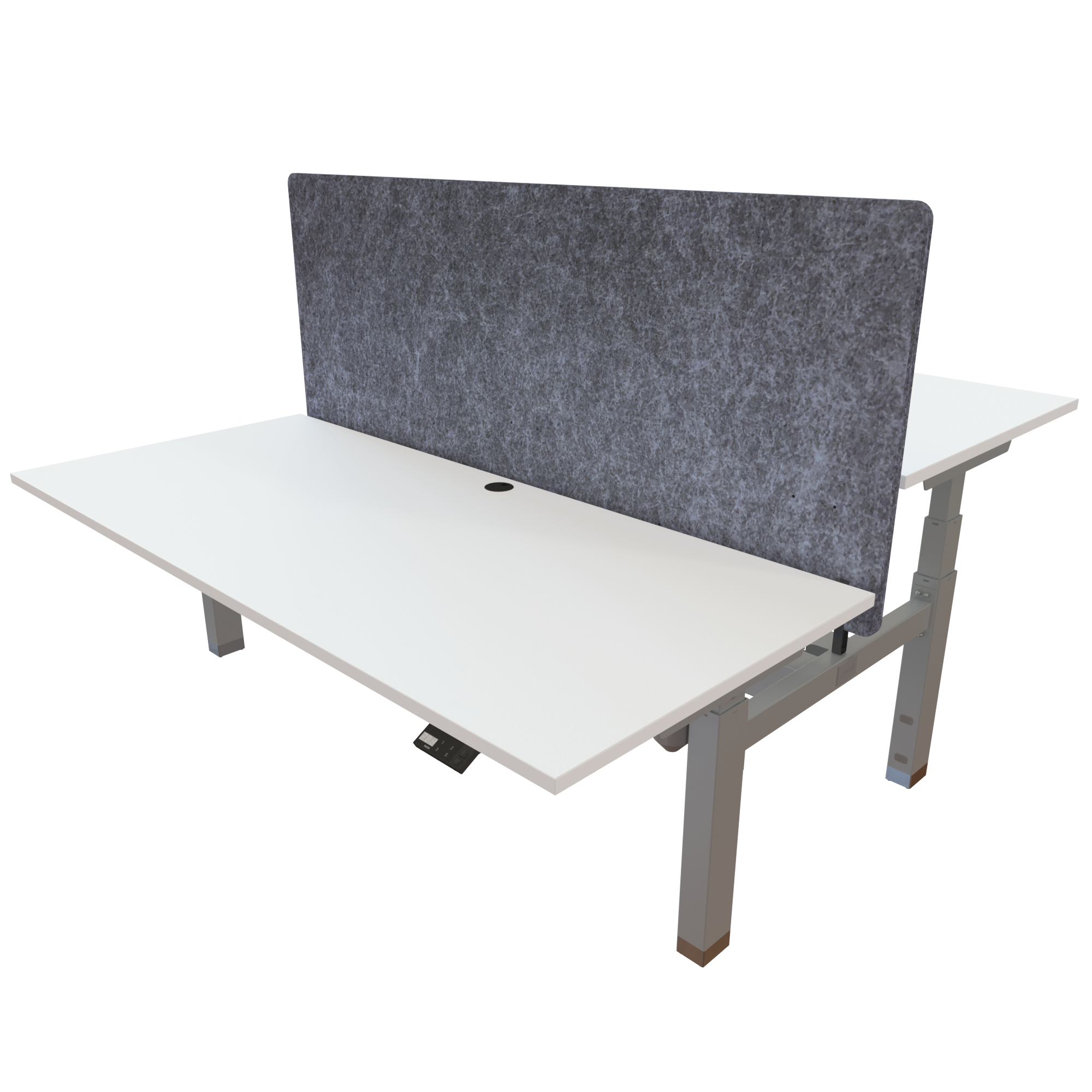 Ergonomic desk | 180x80 cm | White with silver frame