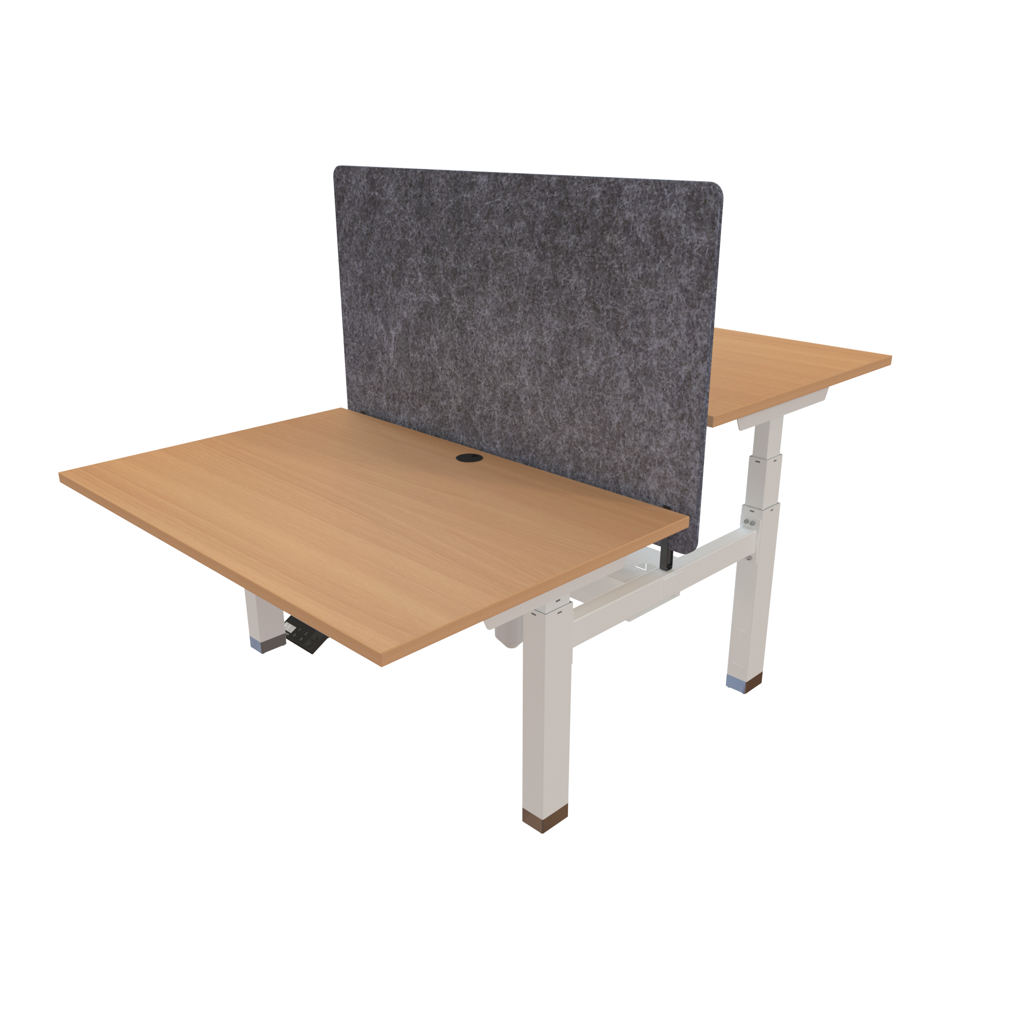 Ergonomic desk | 120x80 cm | Beech with white frame
