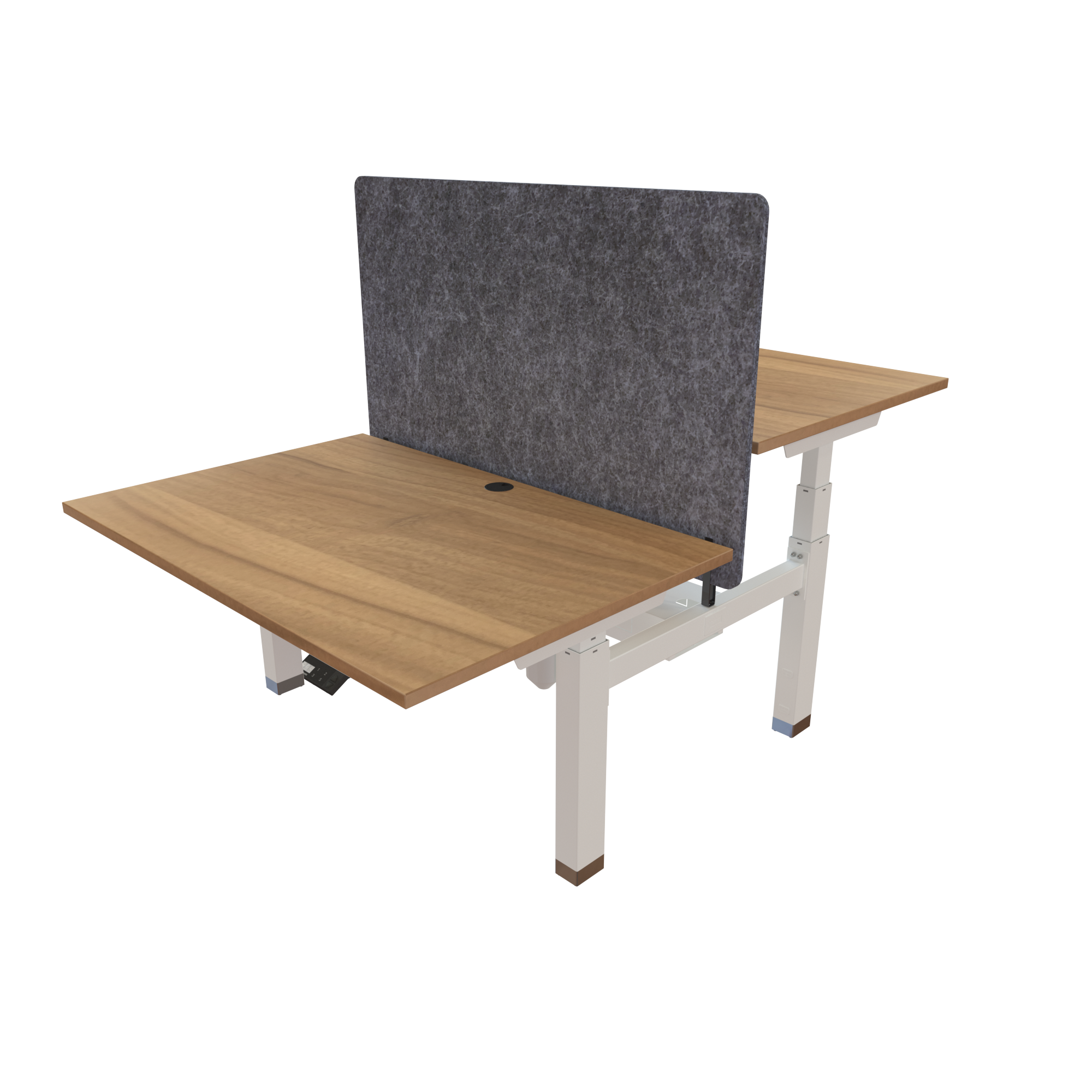 Ergonomic desk | 120x80 cm | Walnut with white frame