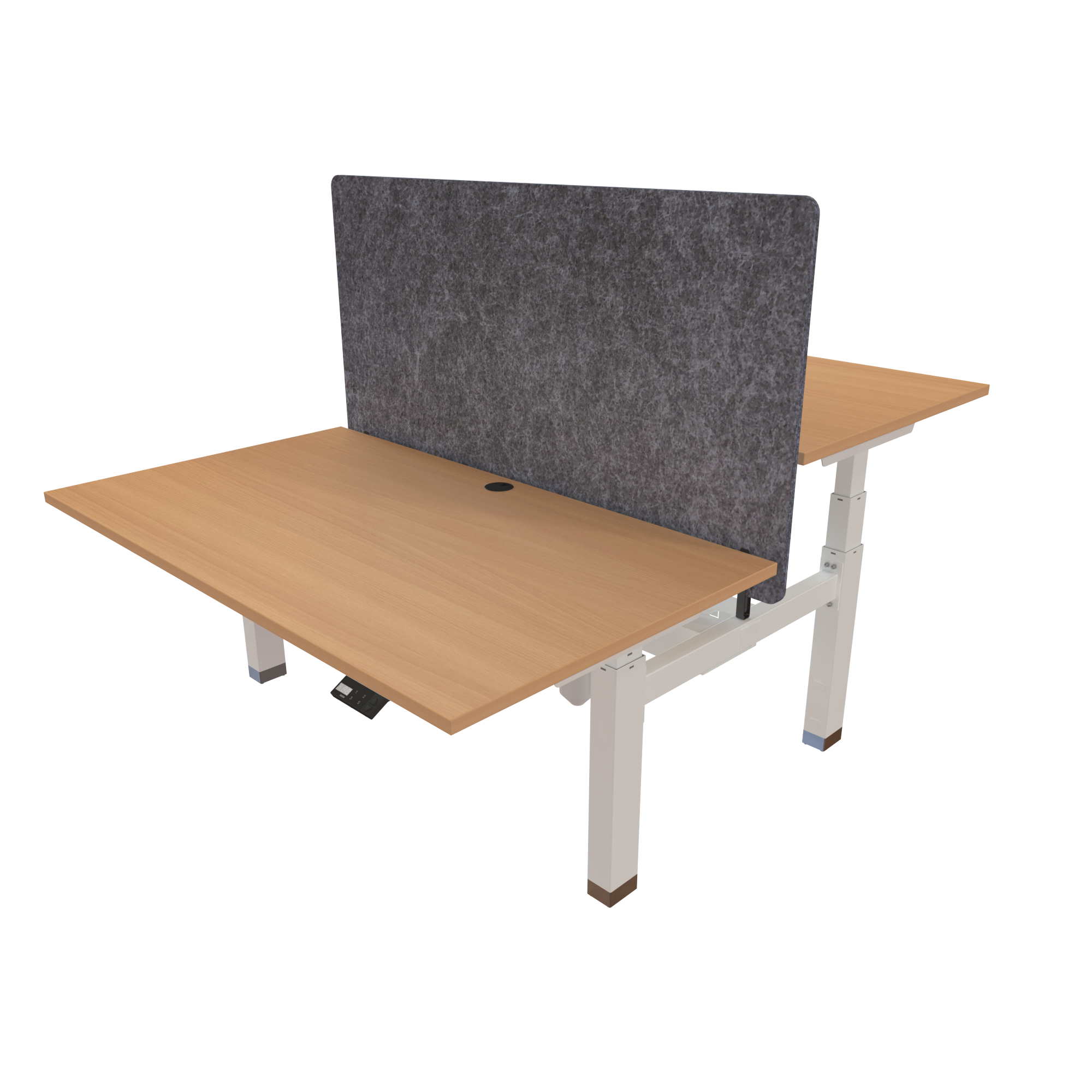 Ergonomic desk | 140x80 cm | Beech with white frame