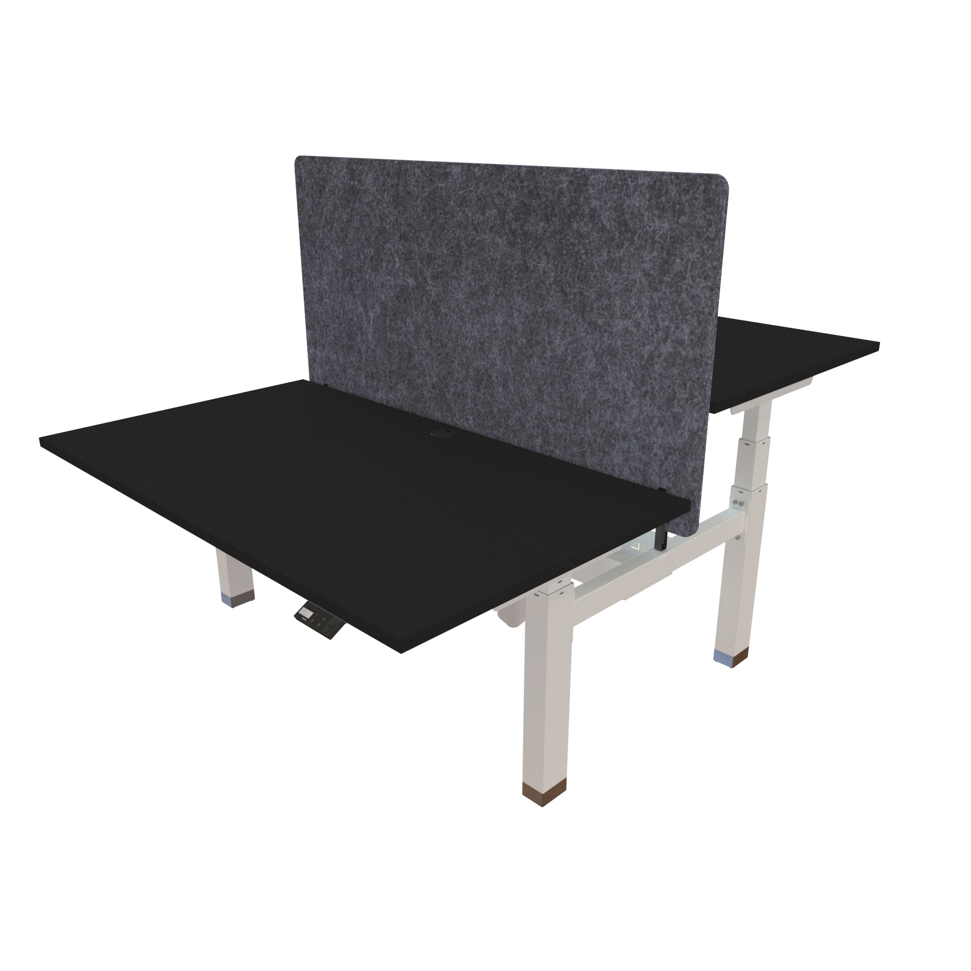 Ergonomic desk | 140x80 cm | Black  with white frame